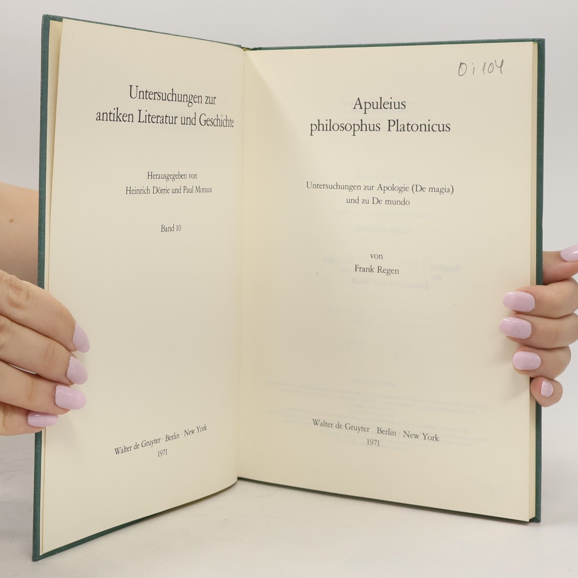 Frank Regen Apuleius philosophus Platonicus
