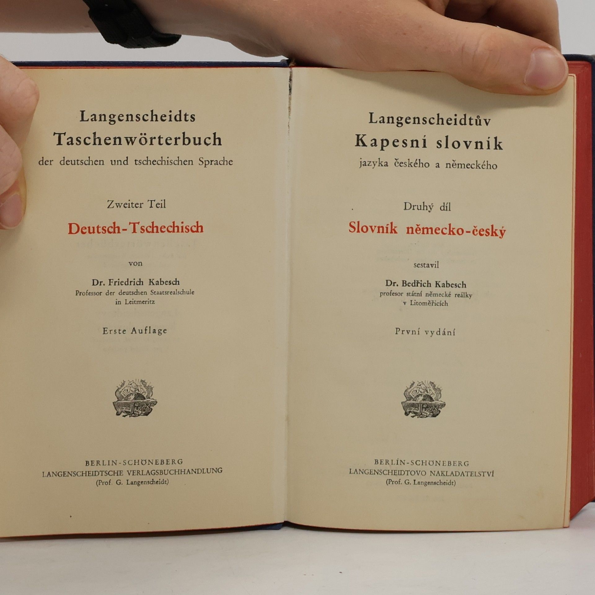 Bedřich Kabesch Langenscheidtův kapesní slovník jazyka českého a německého. Druhý díl. Slovník německo-český