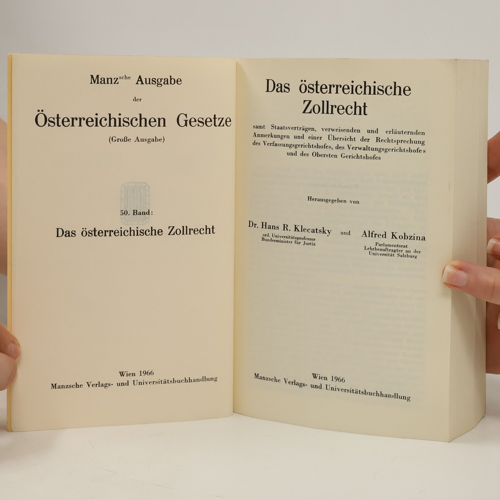 Hans R. Klecatsky Das Österreichische Zollrecht