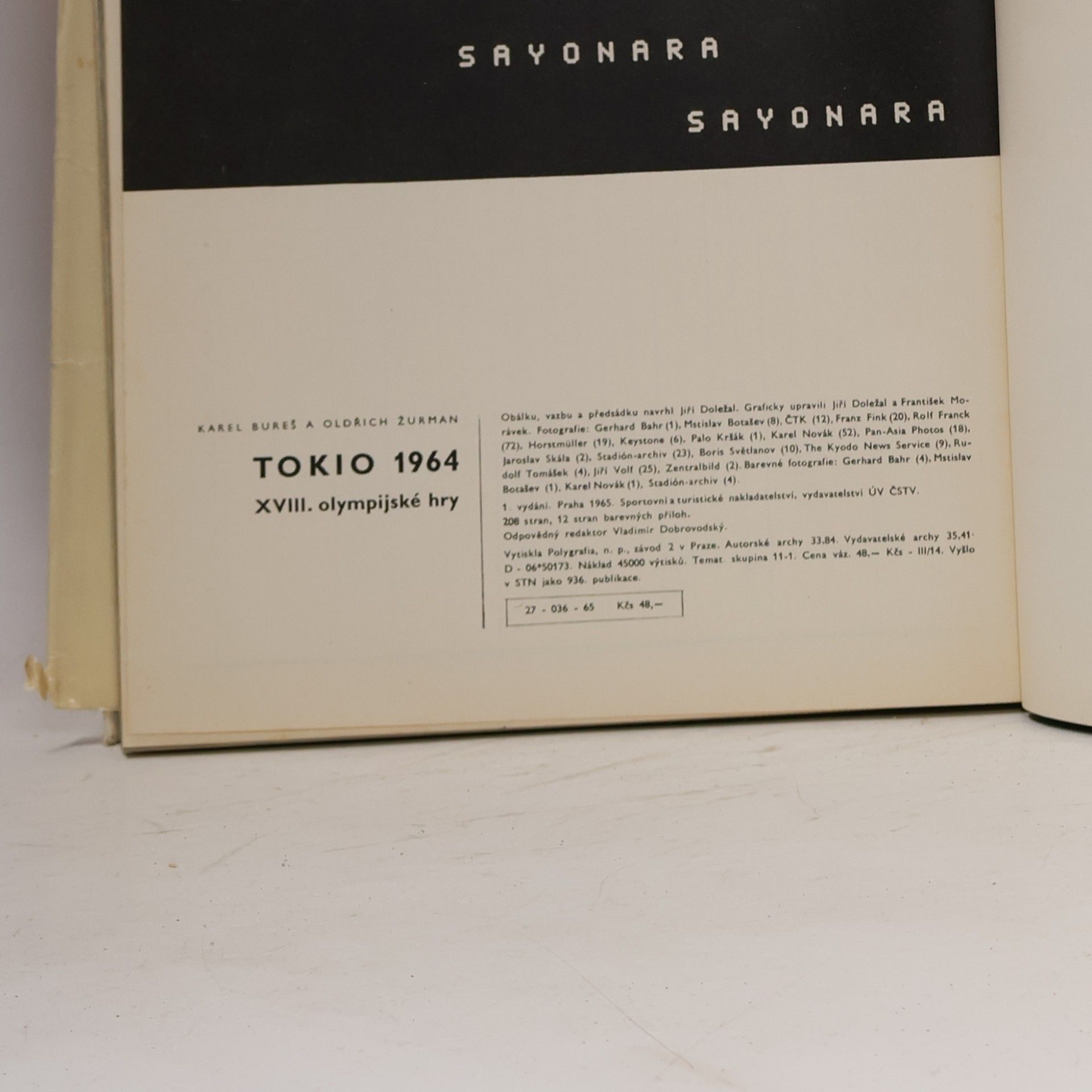 Karel Bureš XVIII. Olympijské hry. Tokio 1964