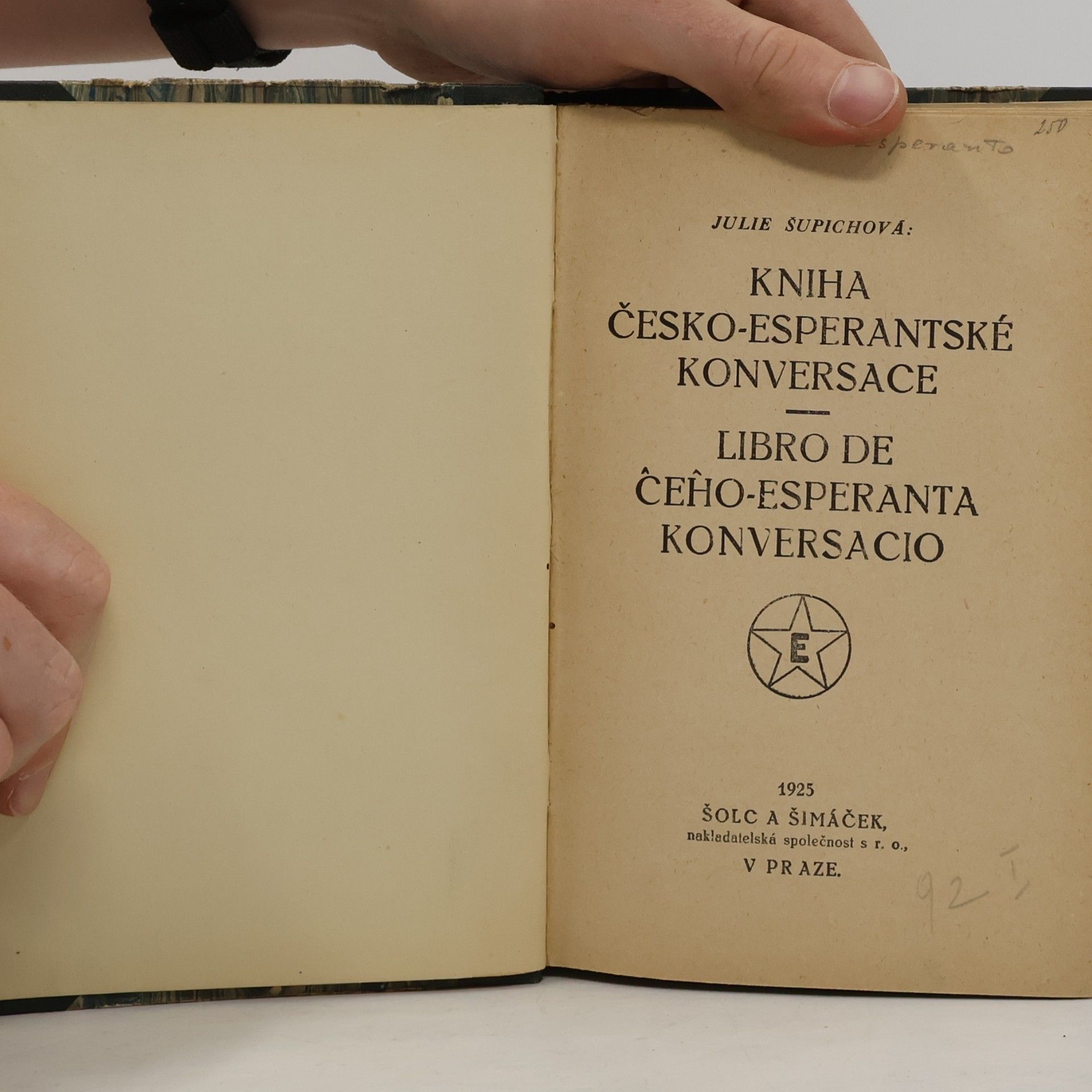 Julie Šupichová Kniha česko-esperantské koversace