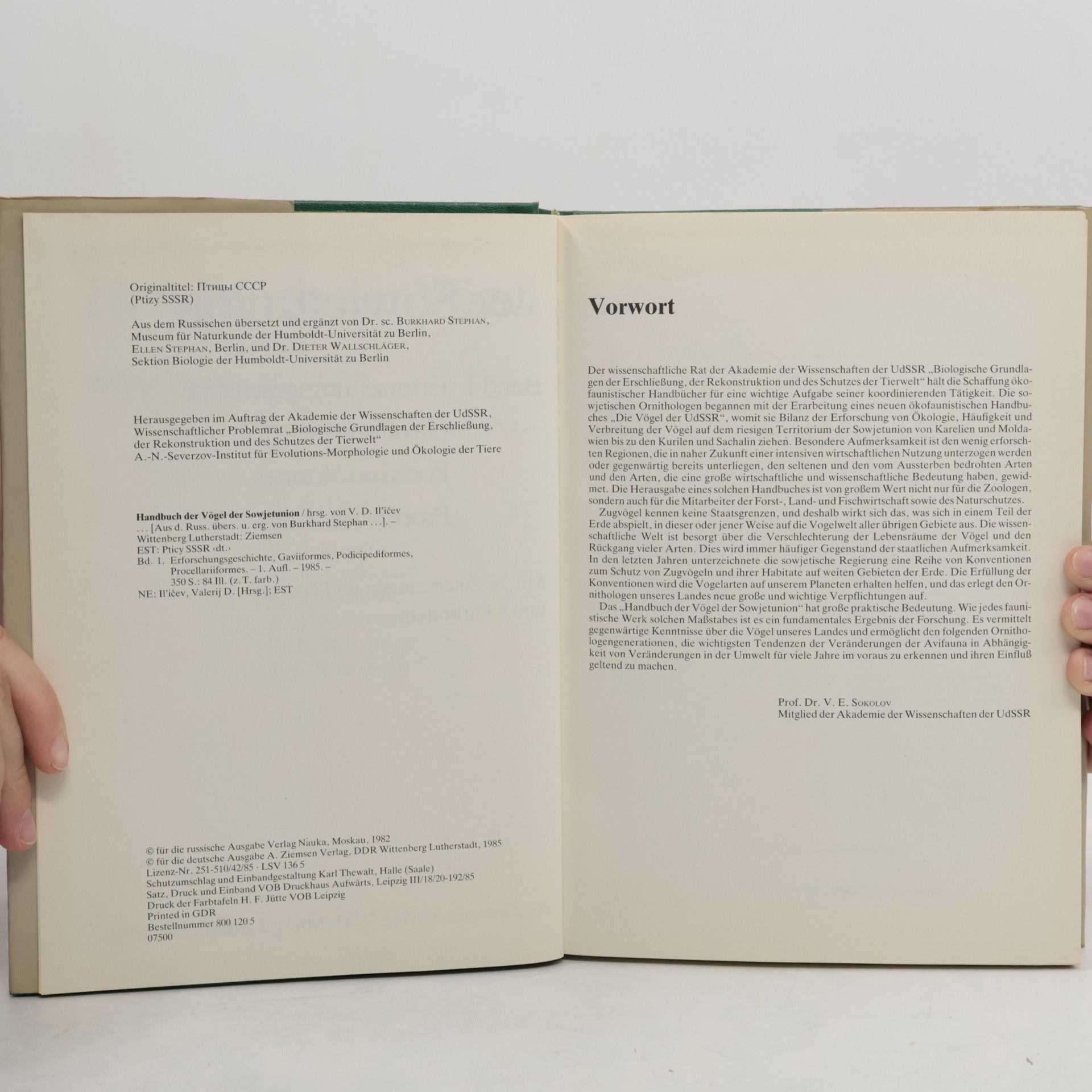 Autorenkollektiv Handbuch der Vögel der Sowjetunion : Bd. 1. Erforschungsgeschichte.