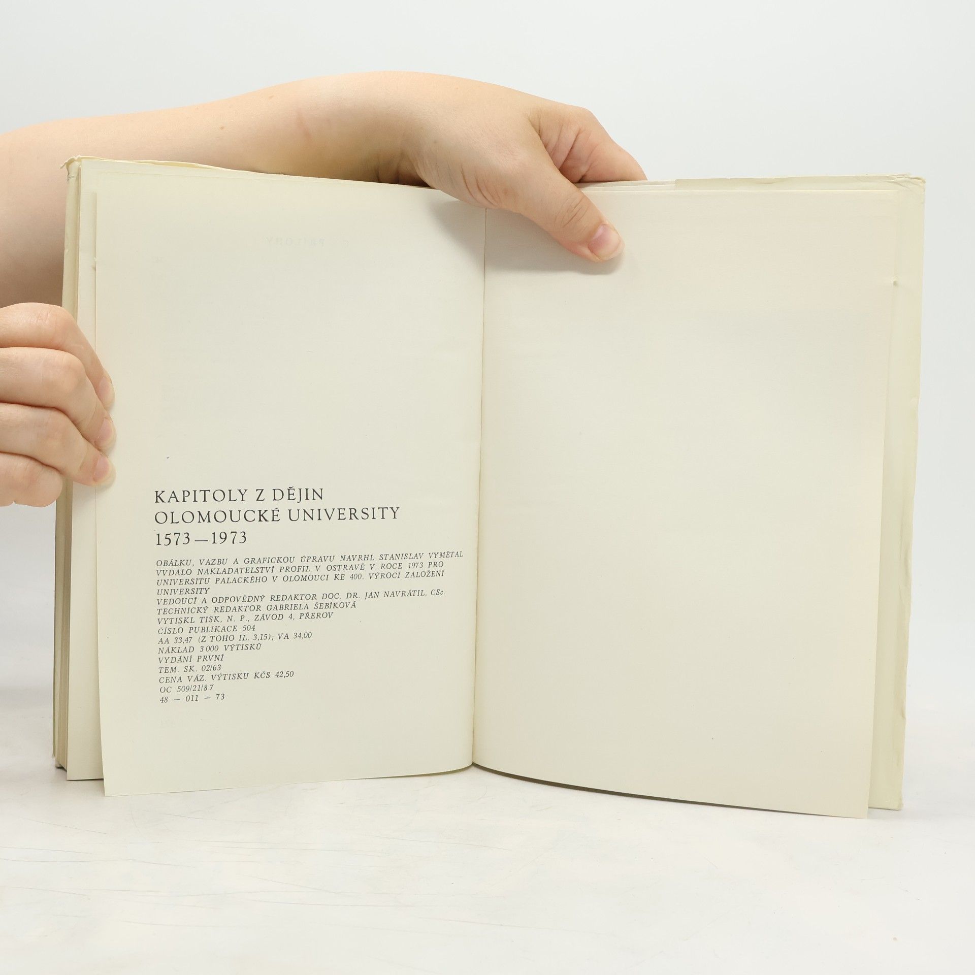 Ján Navrátil Kapitoly z dějin olomoucké university 1573-1973