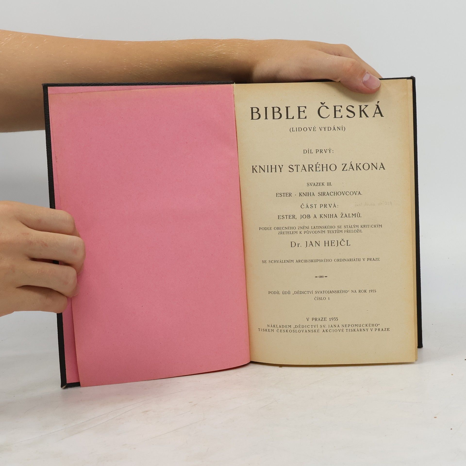 Innocenc Antonin Frencl Bible česká - Starý zákon
