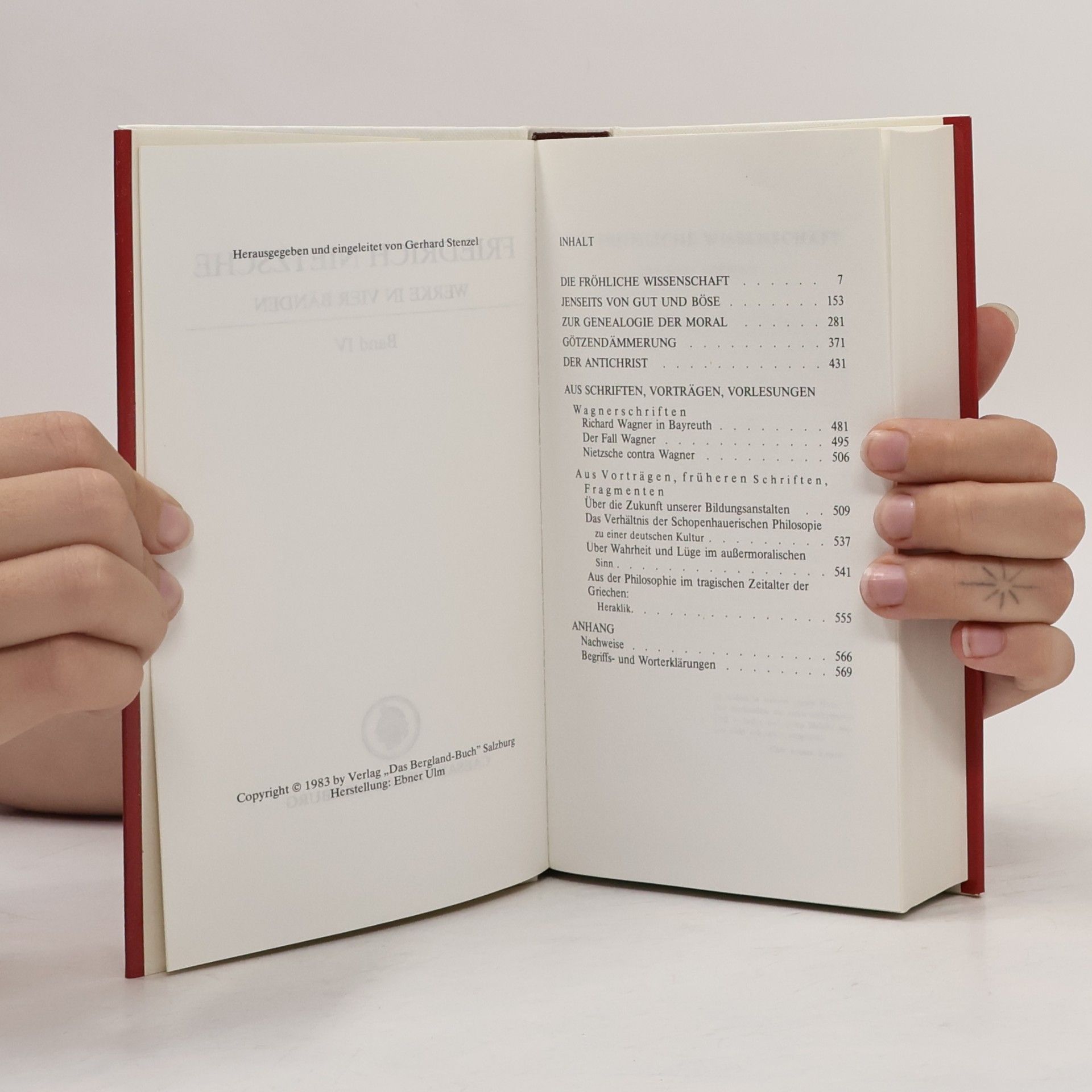 Friedrich Nietzsche Werke in vier Bänden 1-4