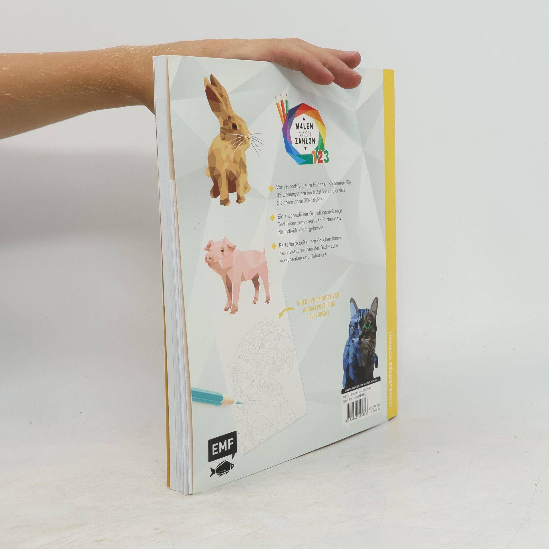 Edition Michael Fischer Tierisch geometrisch - Malen nach Zahlen: Lieblingstiere ausmalen