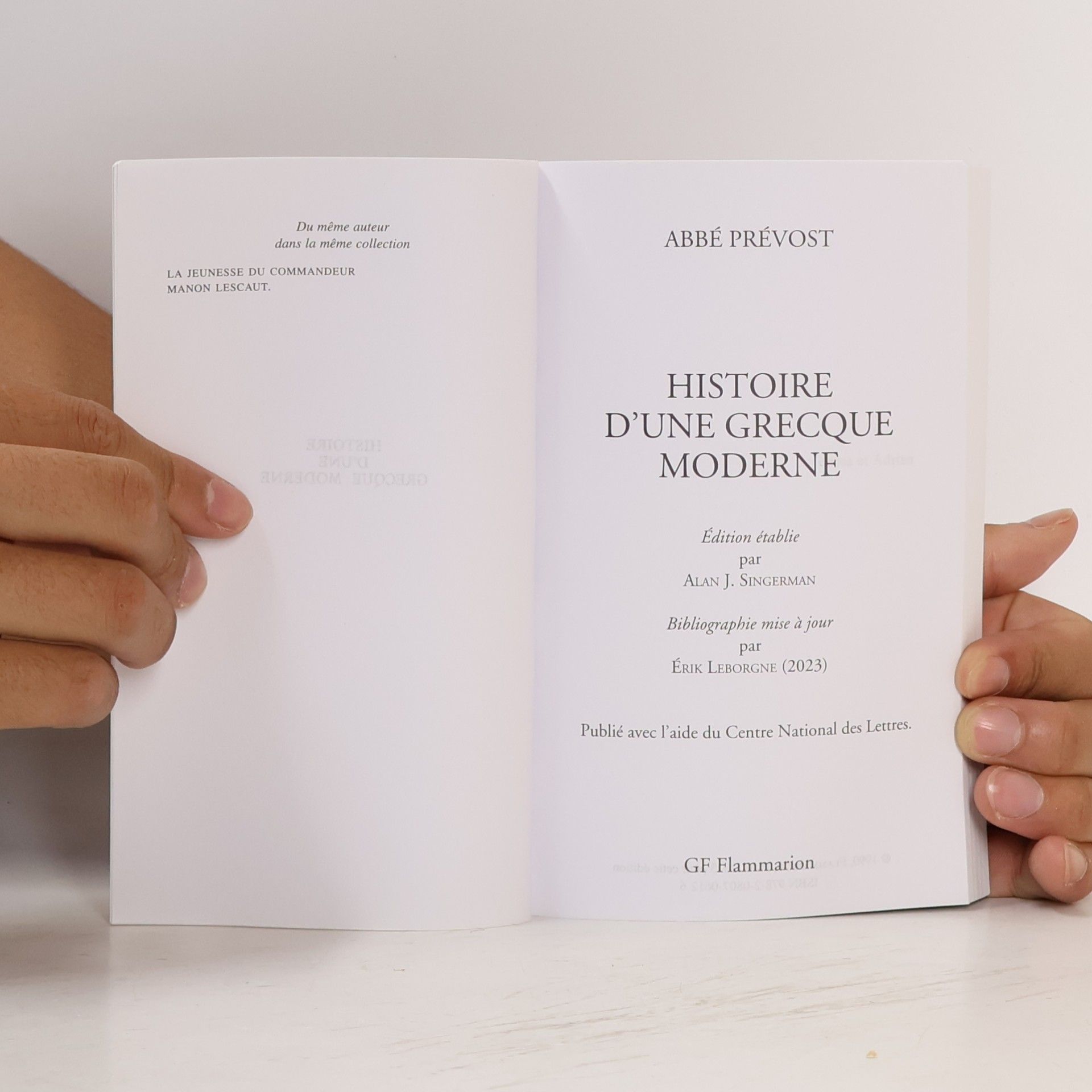 Antoine François Prévost D'Exiles Histoire d'une grecque moderne