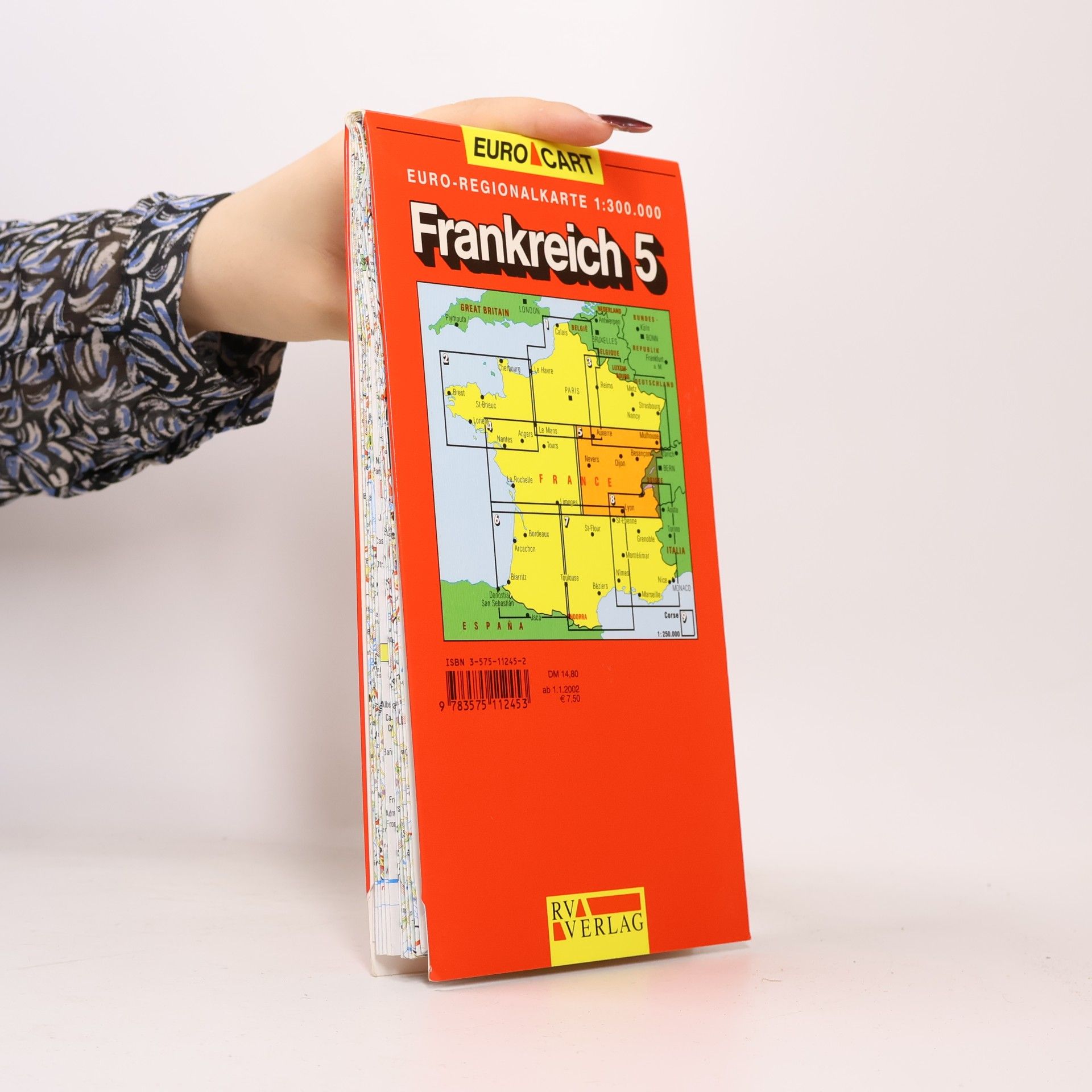 RV Euro-Regionalkarte 1:300 000 Burgund, Franche Comte, Jura