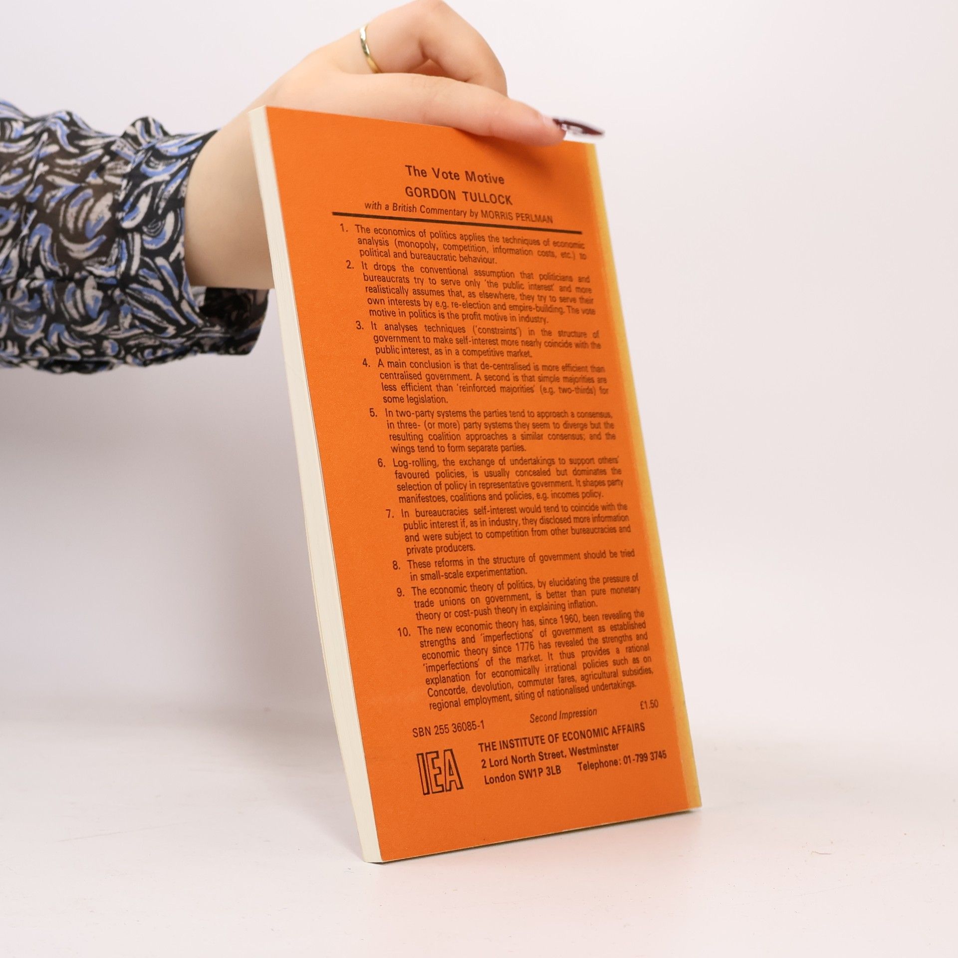 Gordon Tullock Hobart Paperback 9. The Vote Motive