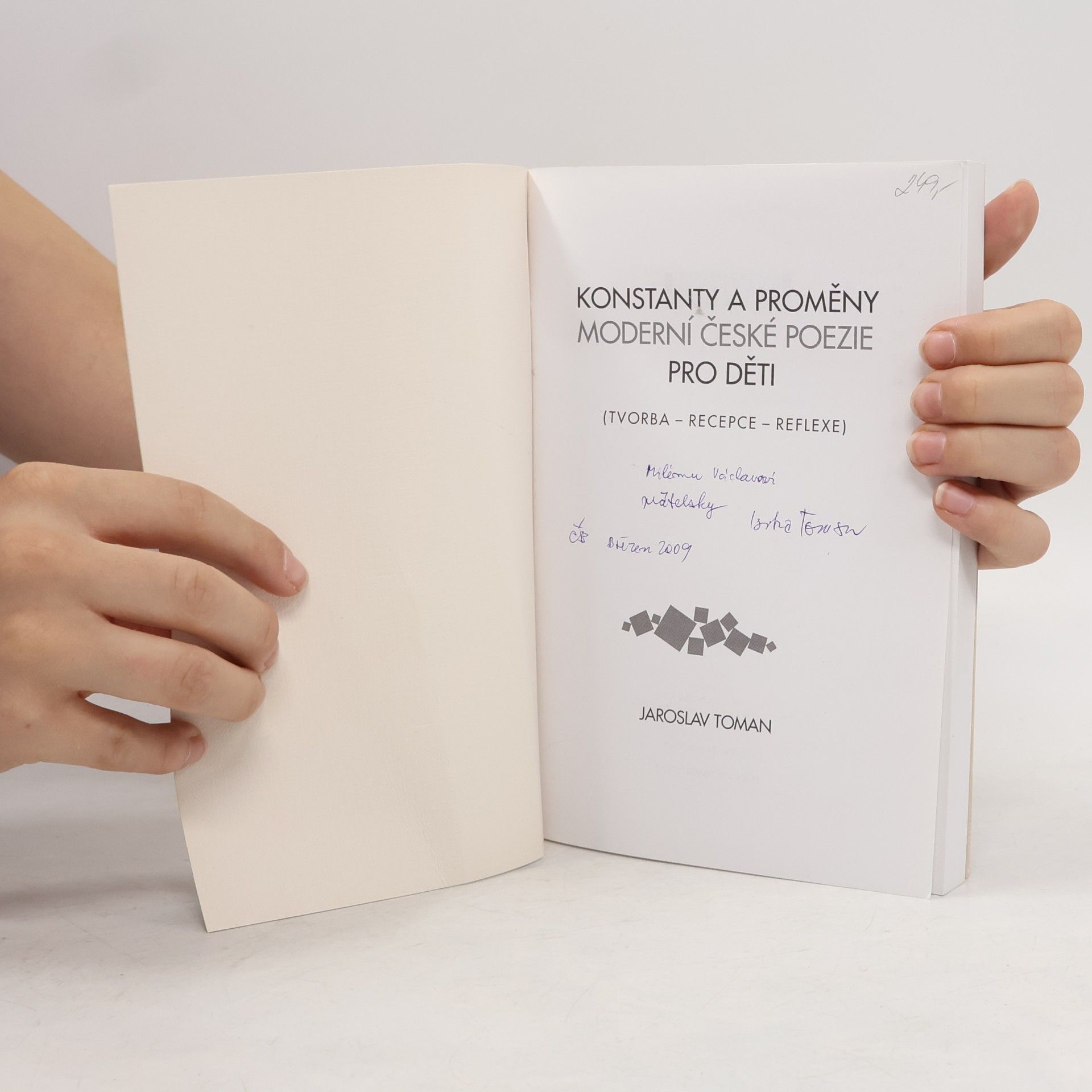 Jaroslav Toman Konstanty a proměny moderní české poezie pro děti (tvorba, recepce, reflexe)