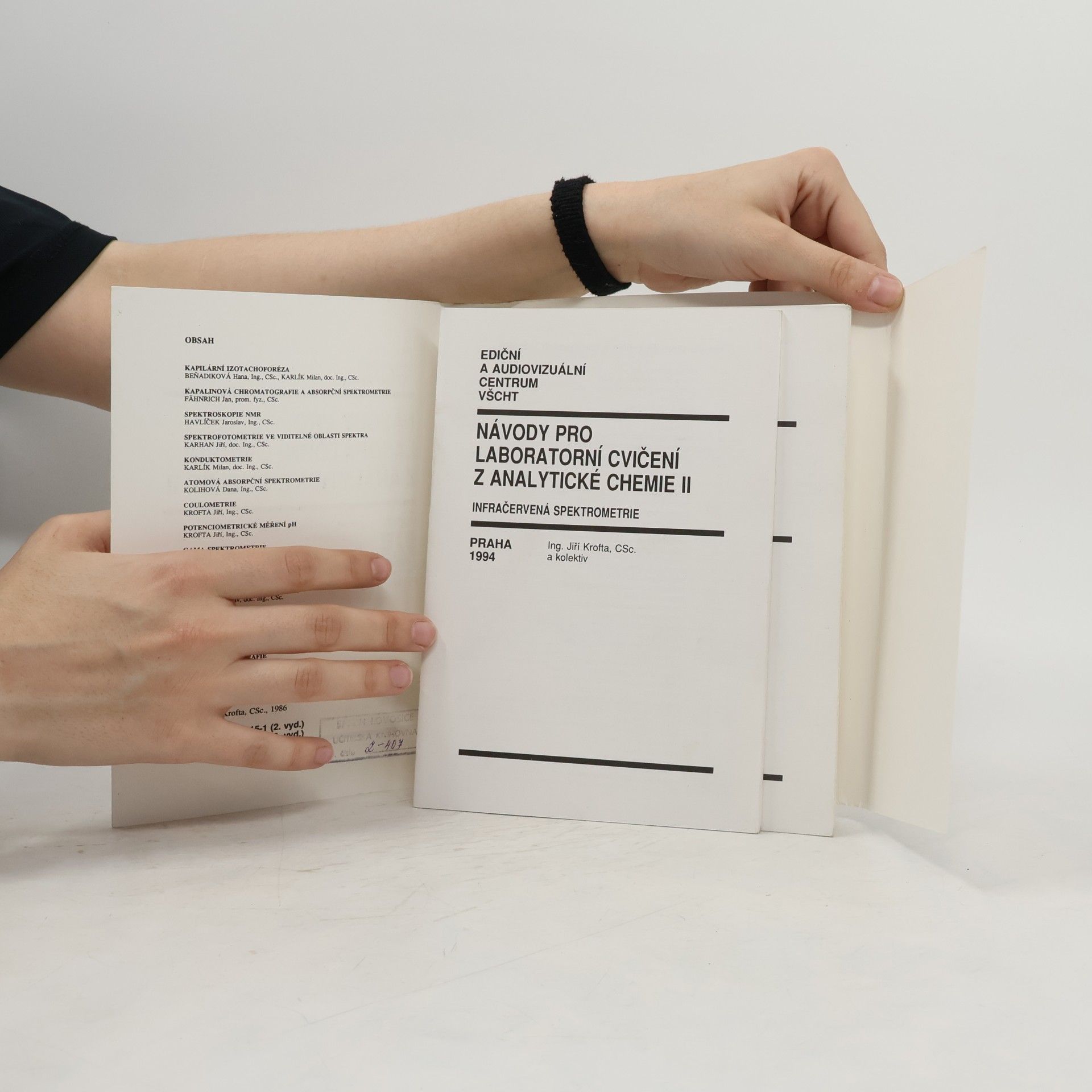 Jiří Krofta Návody pro laboratorní cvičení z analytické chemie II