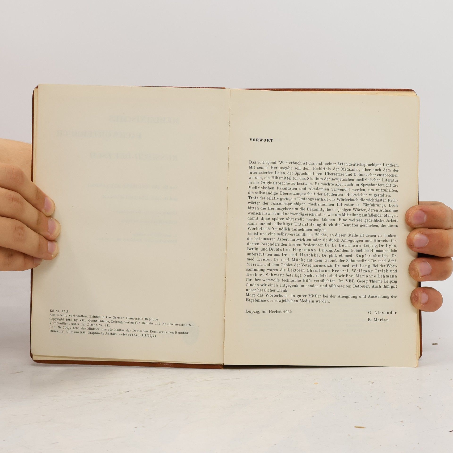 Eduard Merian Medizinisches Fachwörterbuch russisch-deutsch