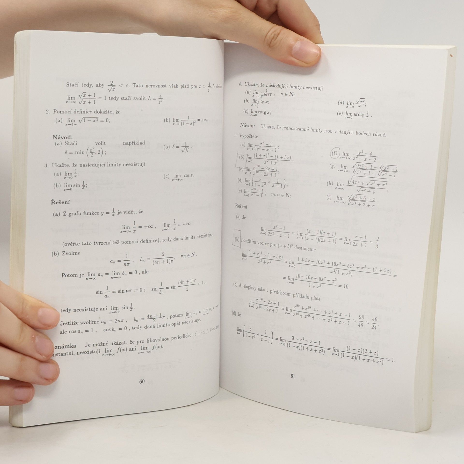 Jiří Čížek Sbírka příkladů z matematické analýzy I.