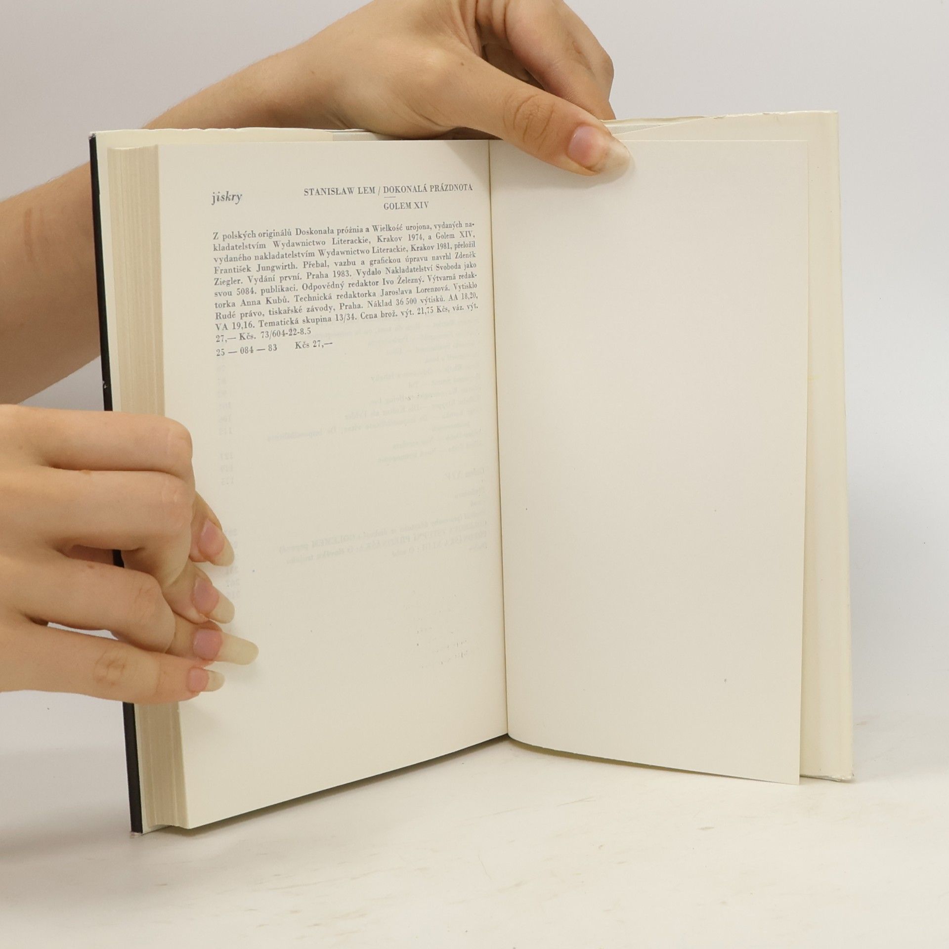 Stanisław Lem Dokonalá prázdnota. Golem XIV.