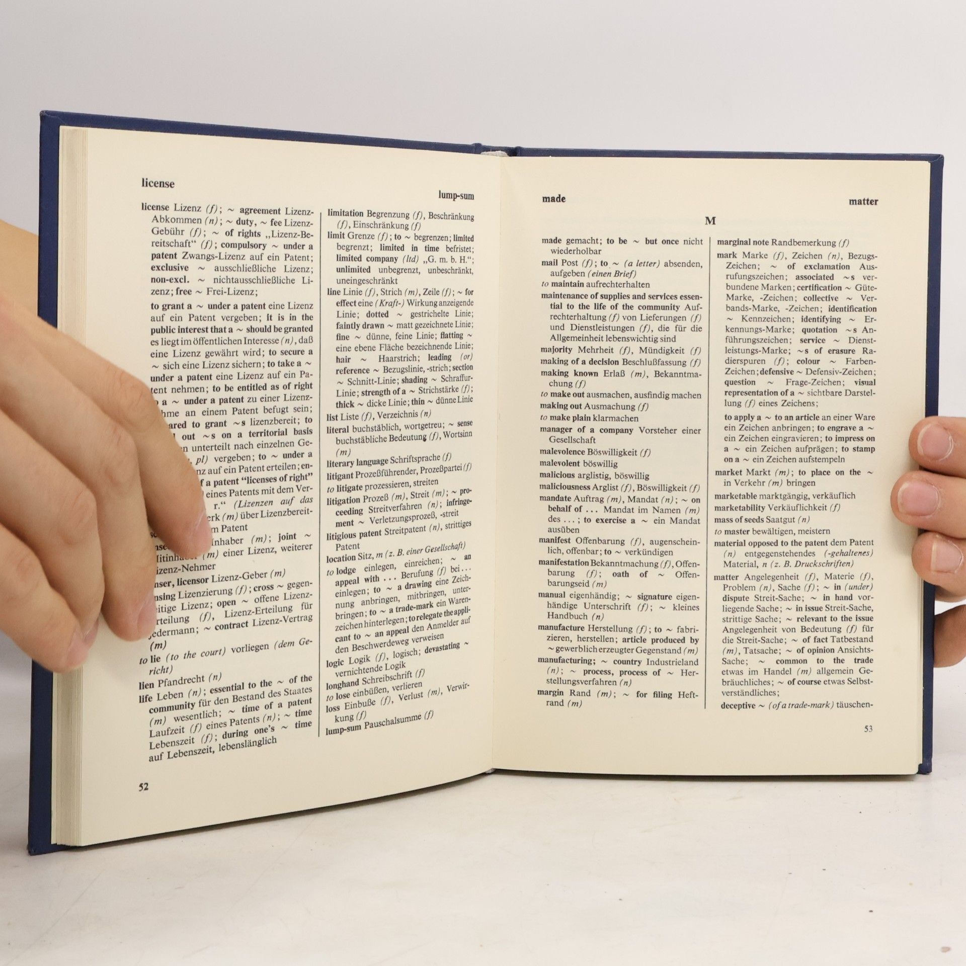 Berthold Klaften Wörterbuch der Patentfachspräche