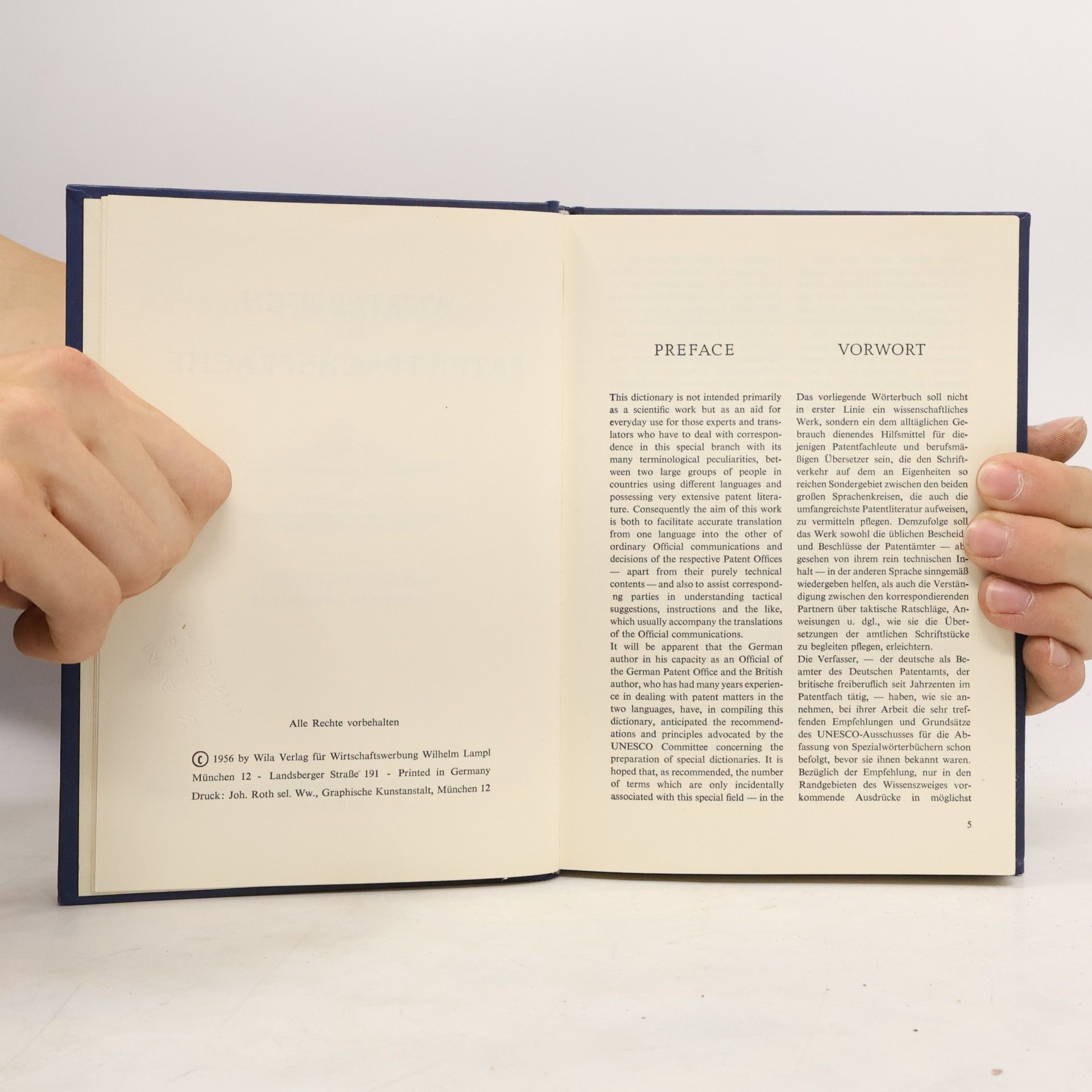 Berthold Klaften Wörterbuch der Patentfachspräche