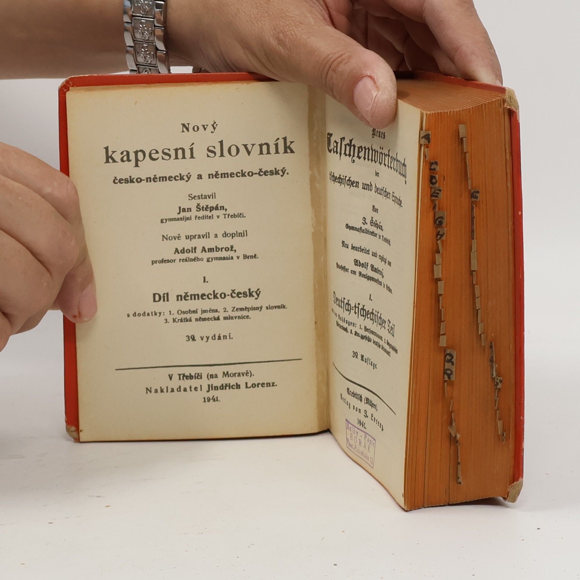 J. Štěpán Kapesní slovník česko-německý a německo-český pro školu, písárnu a dům. Taschenwörterbuch der deutschen und böhmischen Sprache für Schule, Kontor und Haus