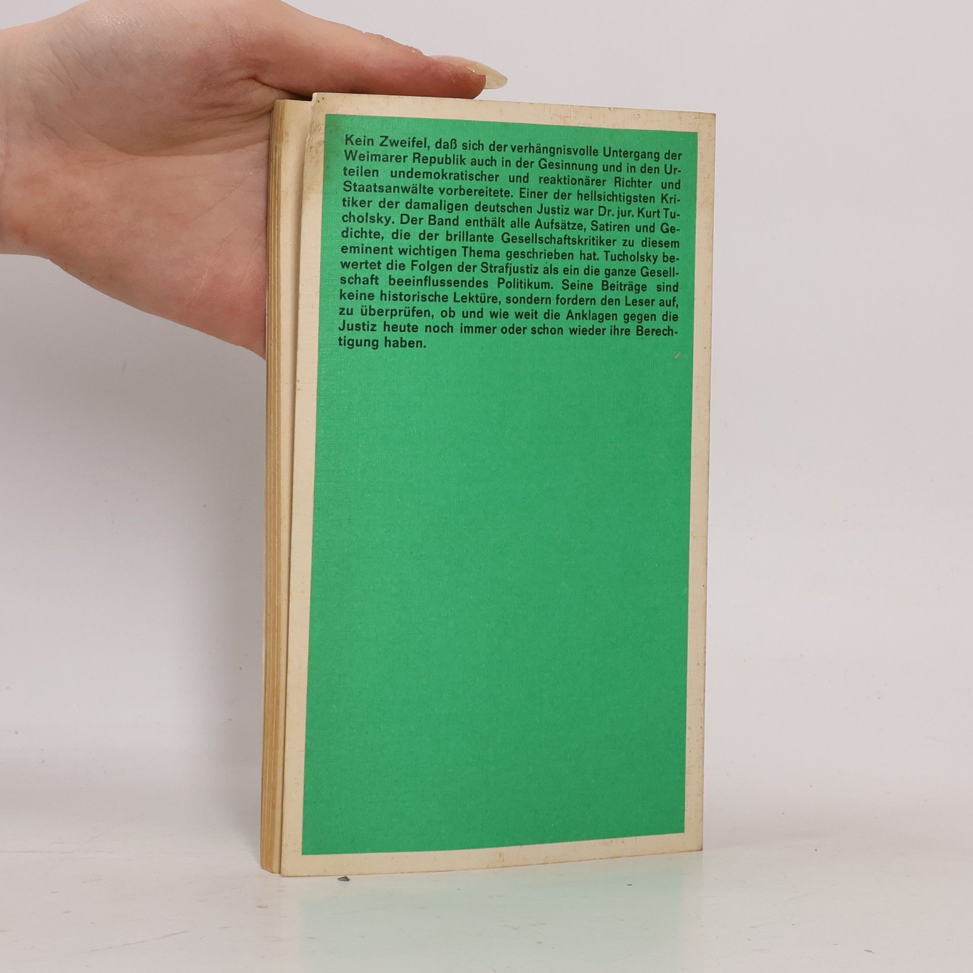 Kurt Tucholsky Politische Justiz
