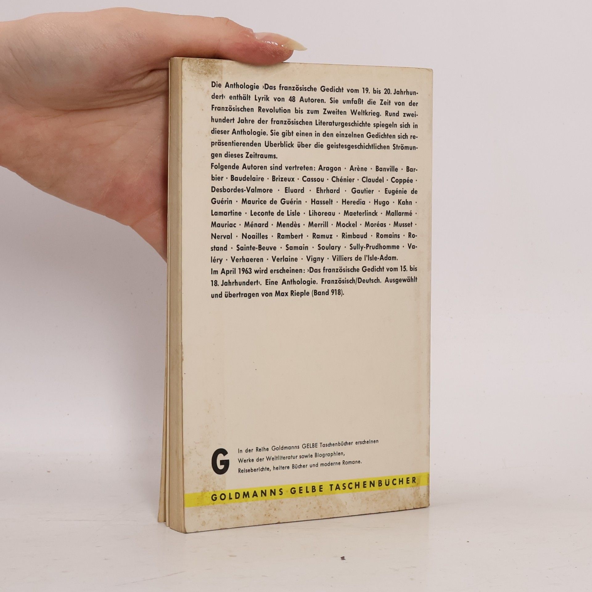 Autorenkollektiv Das französische Gedicht des 19. und 20. Jahrhunderts. Eine Anthologie