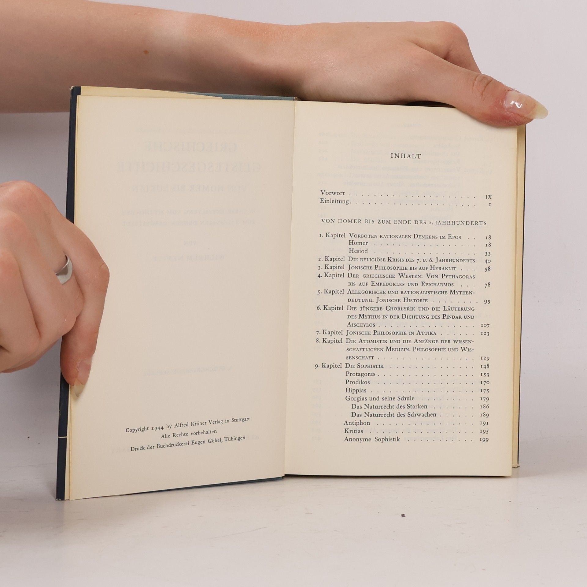 Wilhelm Nestle Griechische Geistesgesichte