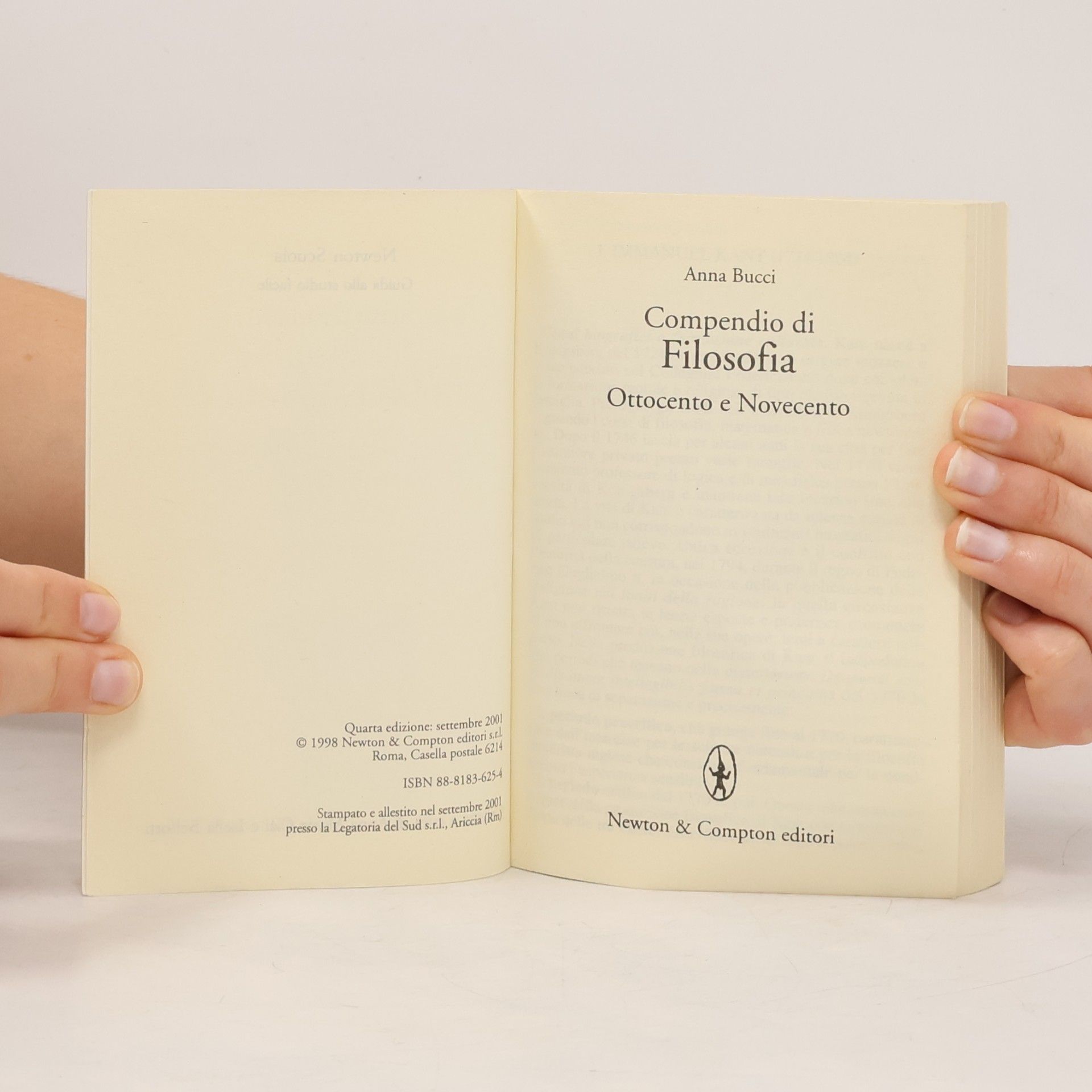 Anna Maria Bucciotti Compendio di Filosofia III Ottocento e Novecento