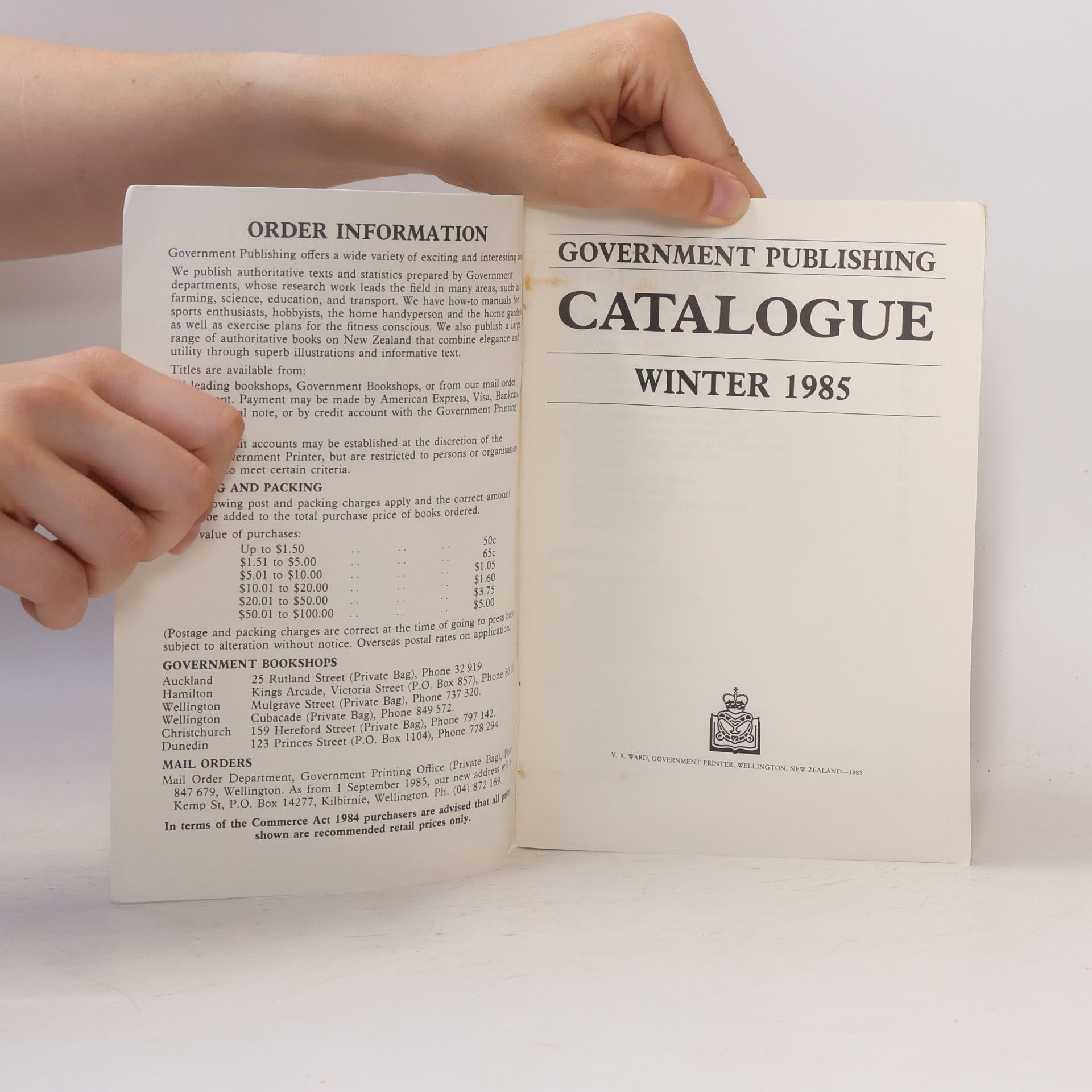 AA.VV. Government Publishing Catalogue. Winter 1985