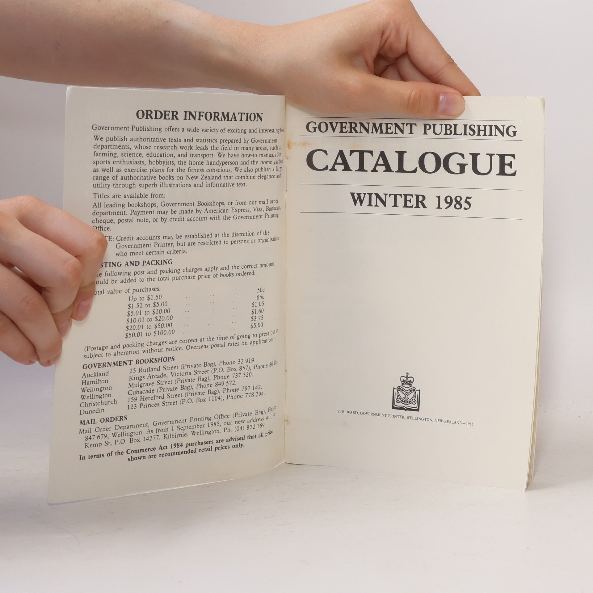 AA.VV. Government Publishing Catalogue. Winter 1985