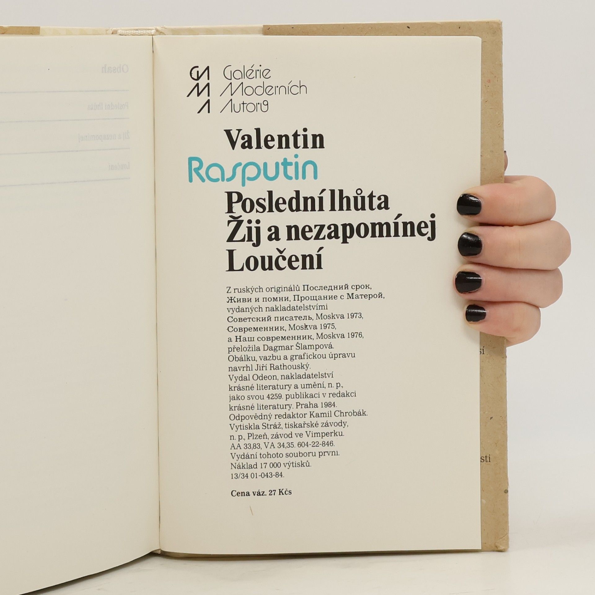 Valentin Rasputin Poslední lhůta. Žij a nezapomínej. Loučení