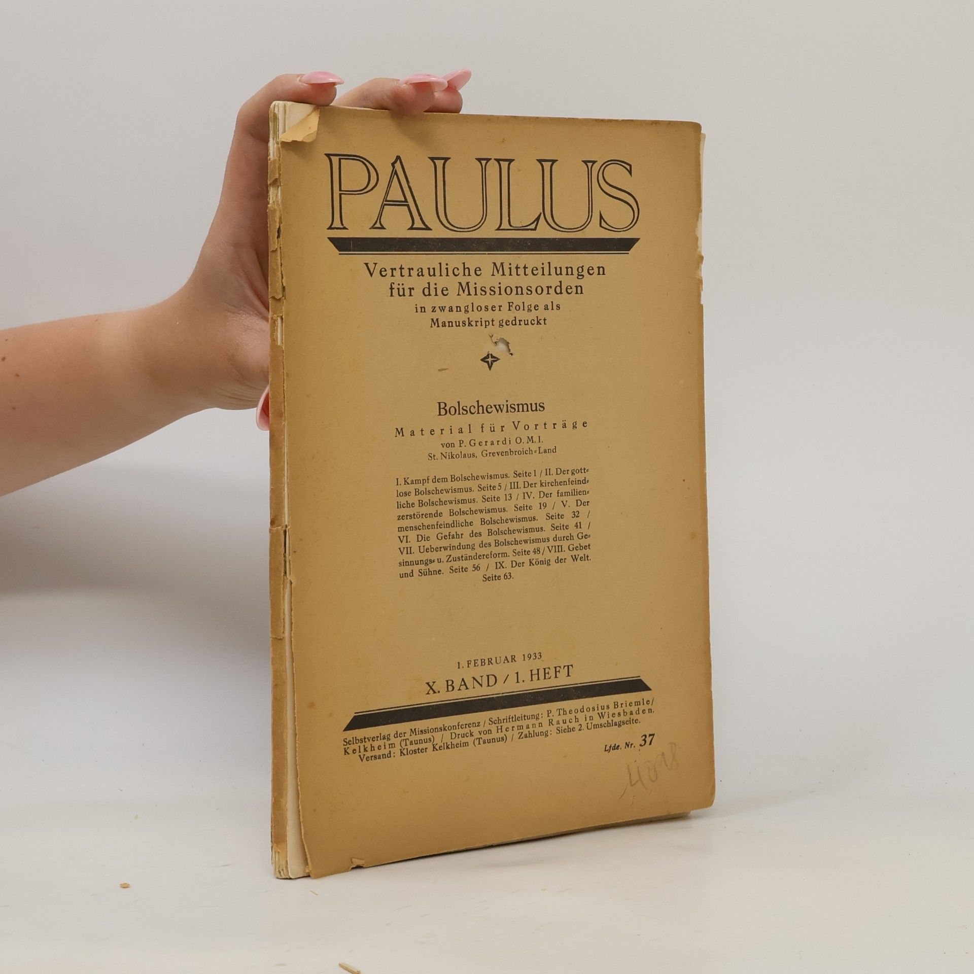 kolektiv Paulus: Vertrauliche Mitteilungen für die Missionsorden X.