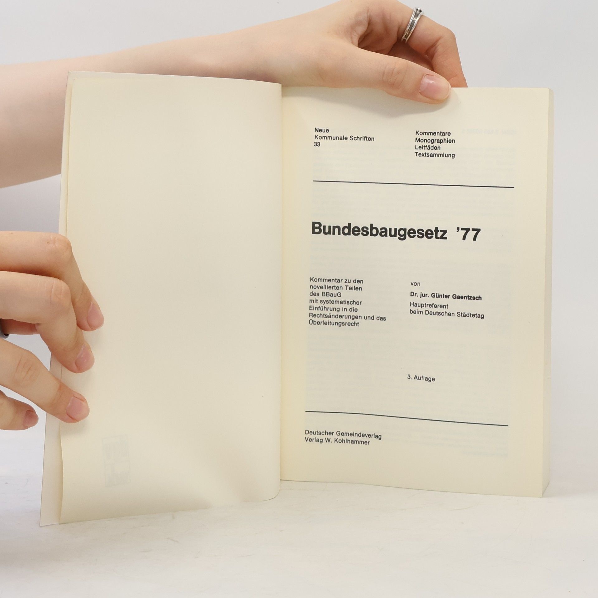 Günter Gaentzsch Bundesbaugesetz '77