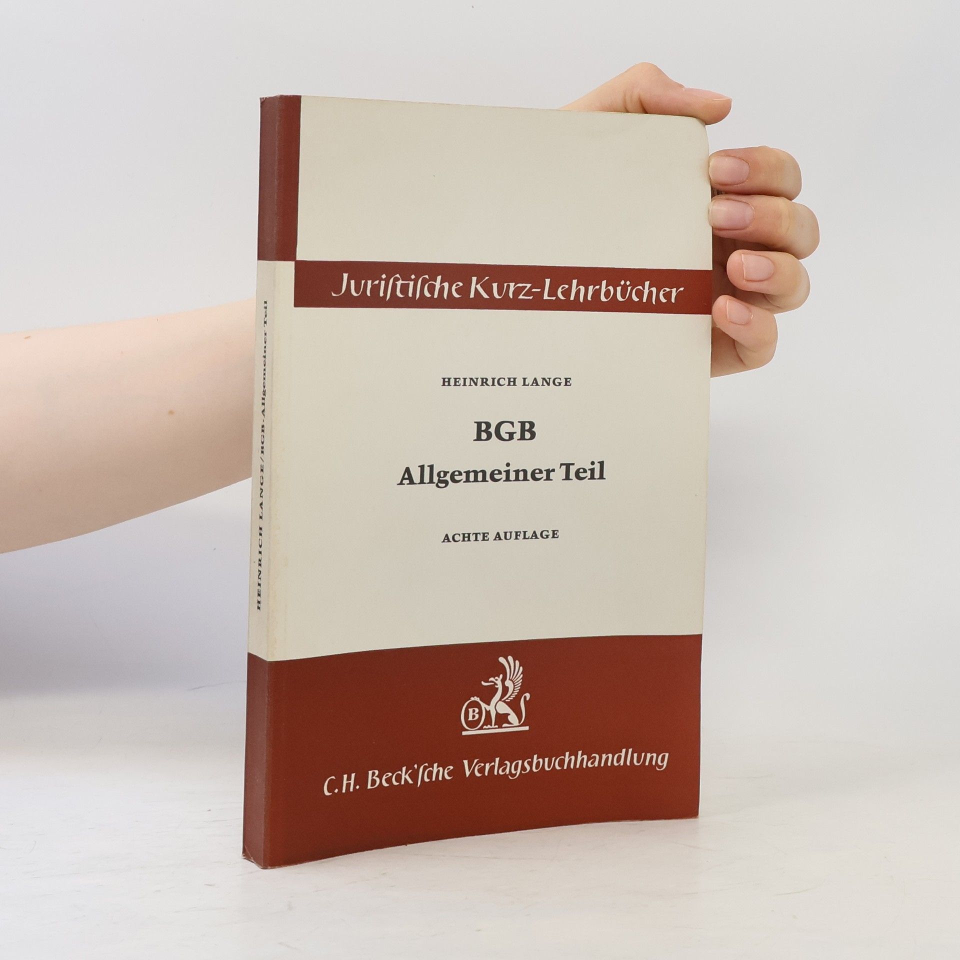 Heinrich Lange BGB Allgemeiner Teil