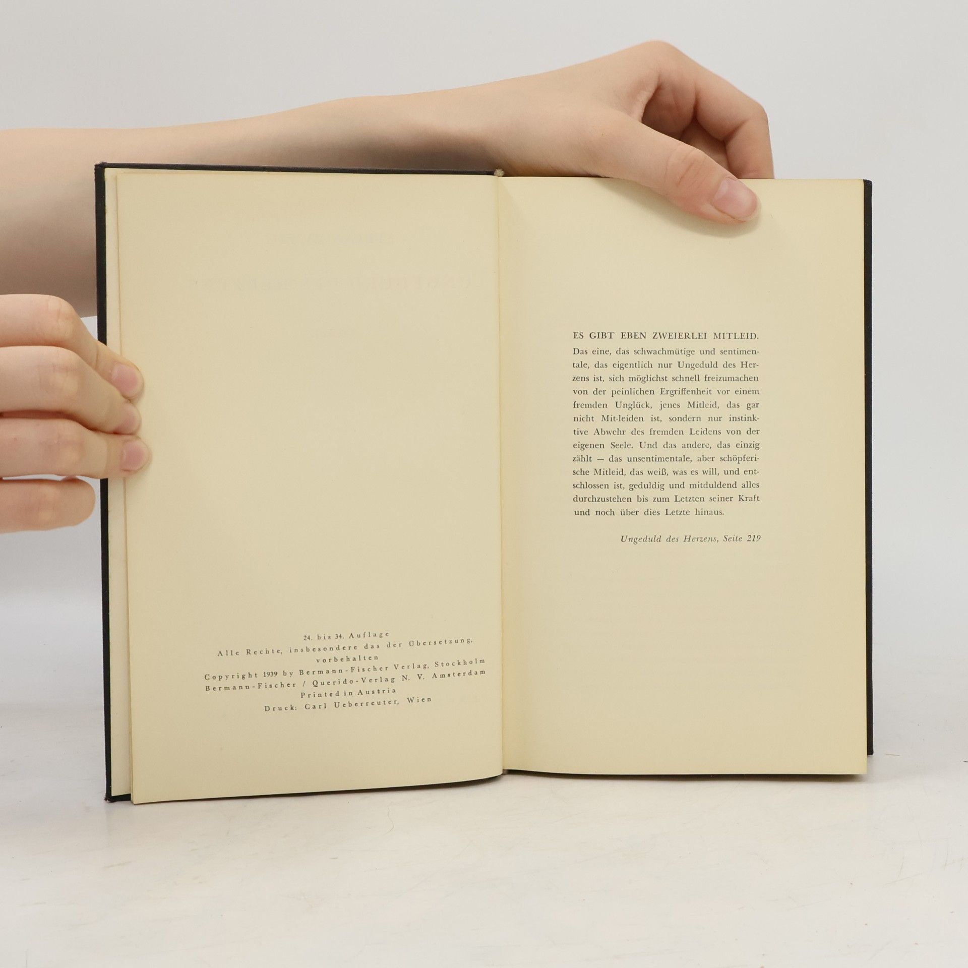 Stefan Zweig Ungeduld des Herzens