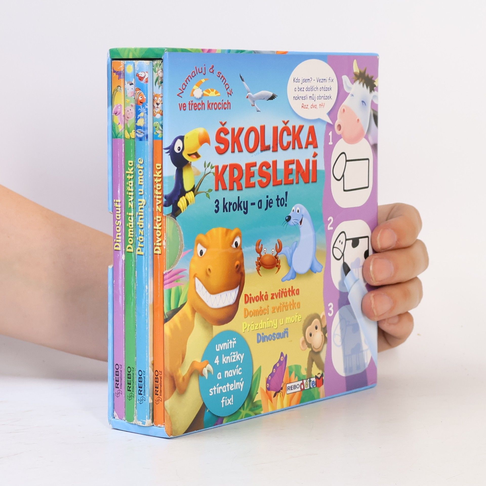Kolektiv autorů Školička kreslení: 3 kroky - a je to! (4 svazky, box)