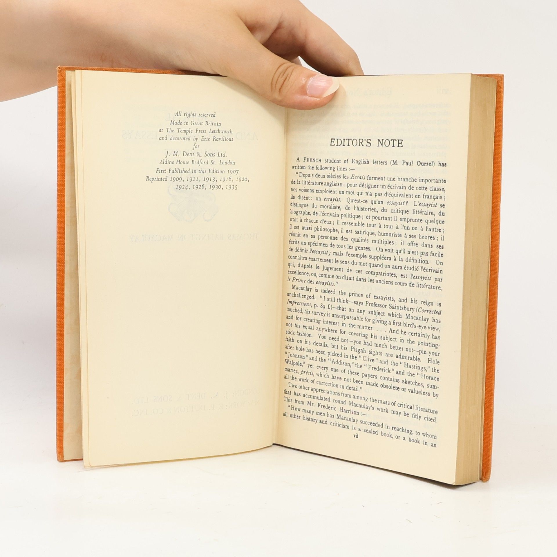Thomas Babington Macaulay Critical and Historical Essays I.