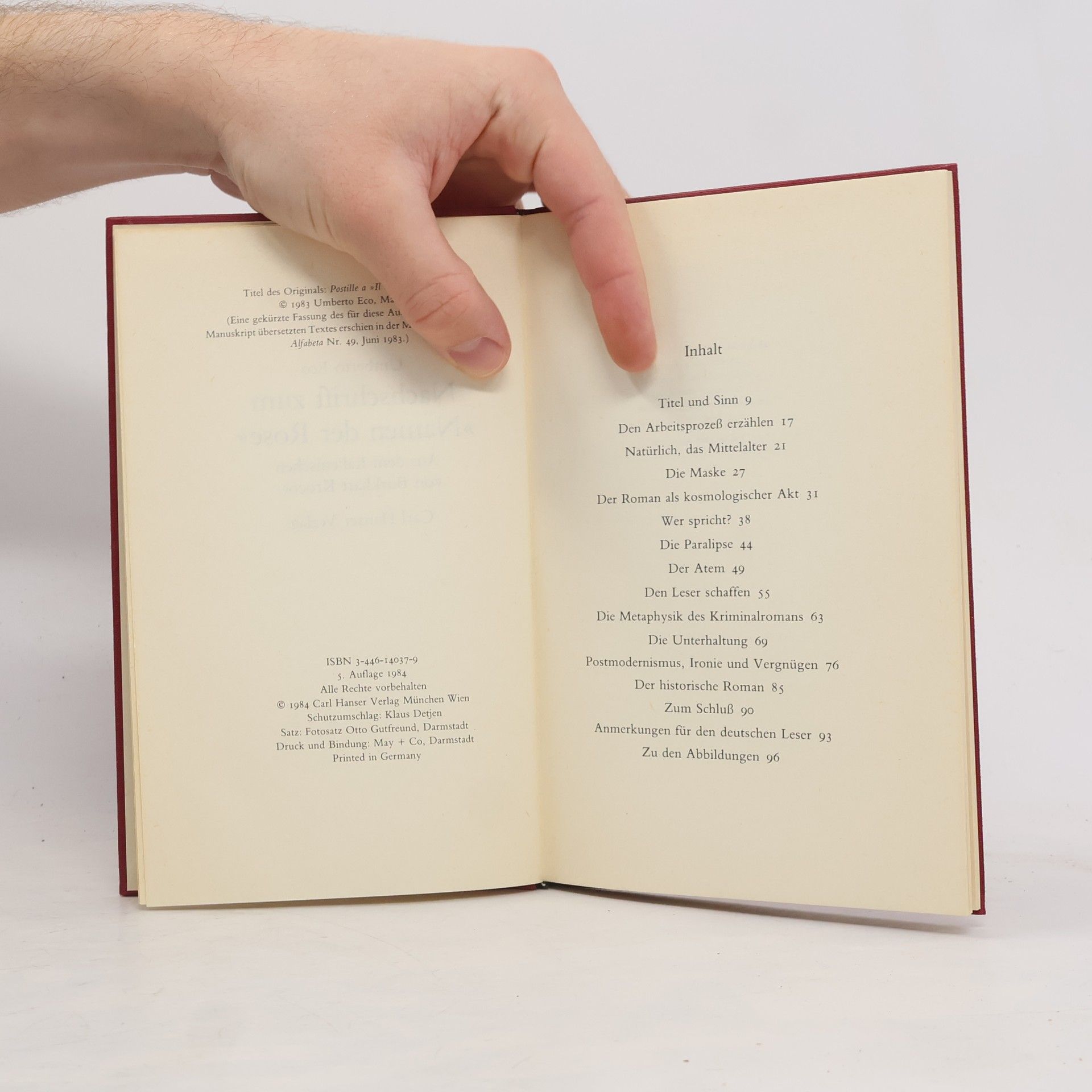 Umberto Eco Nachschrift zum "Namen der Rose"