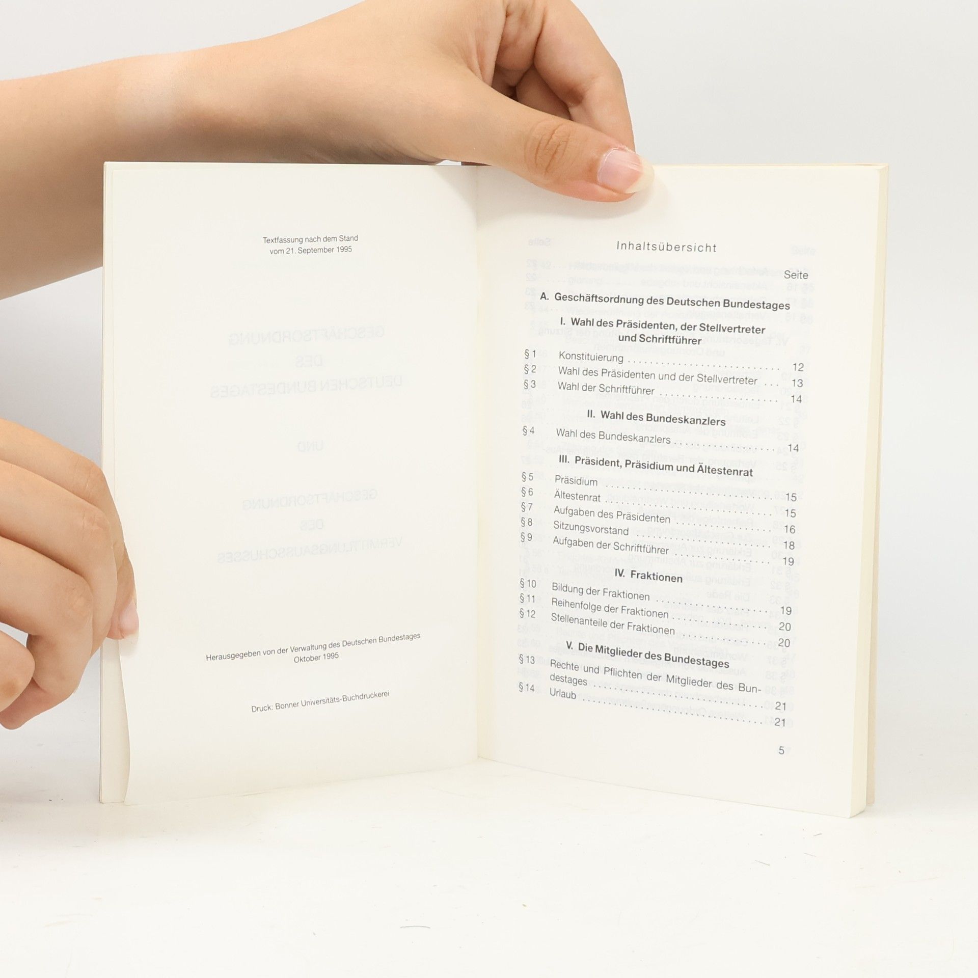 Autorenkollektiv Geschäftsordnung Des Deutschenbundestages