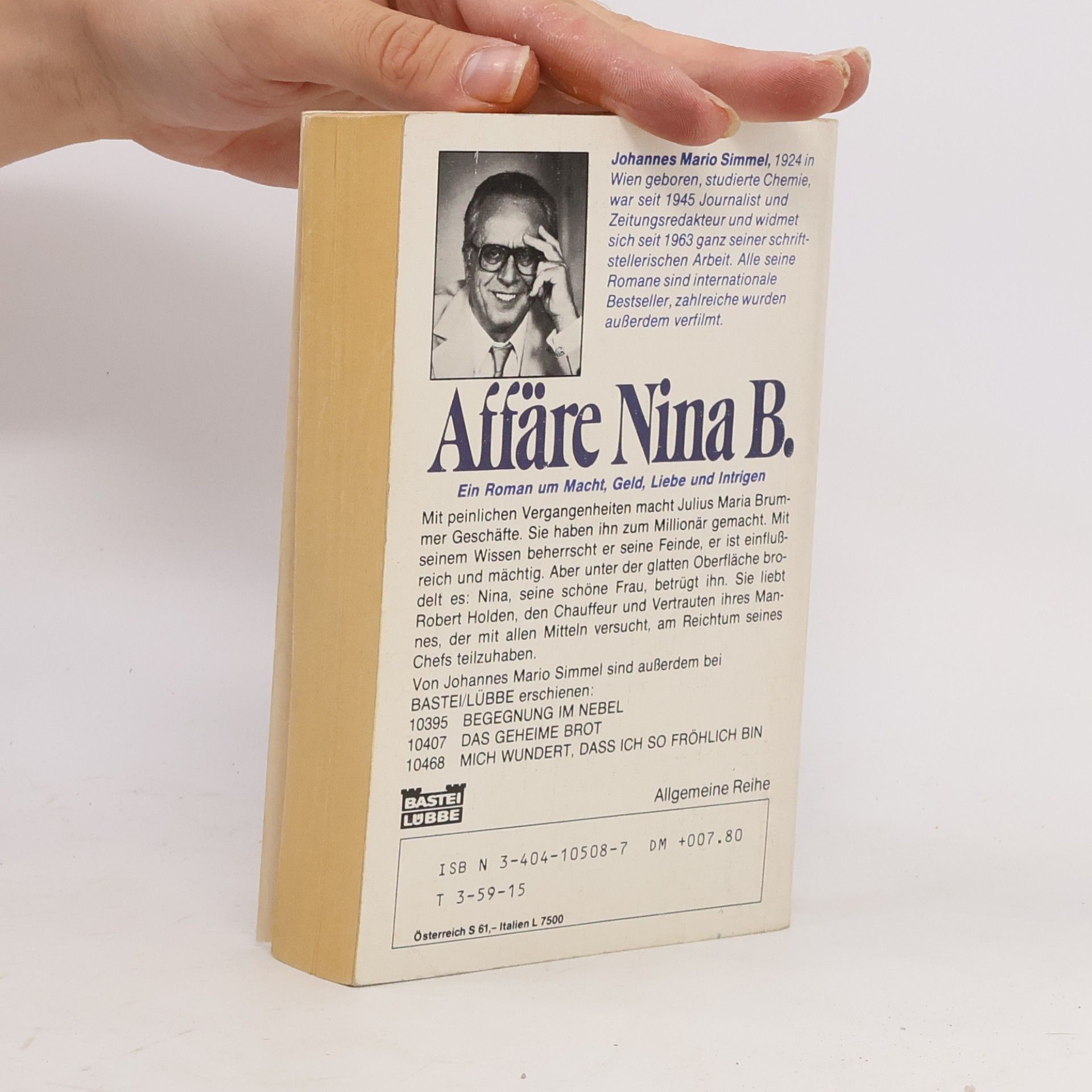 Johannes Mario Simmel Affäre Nina B.