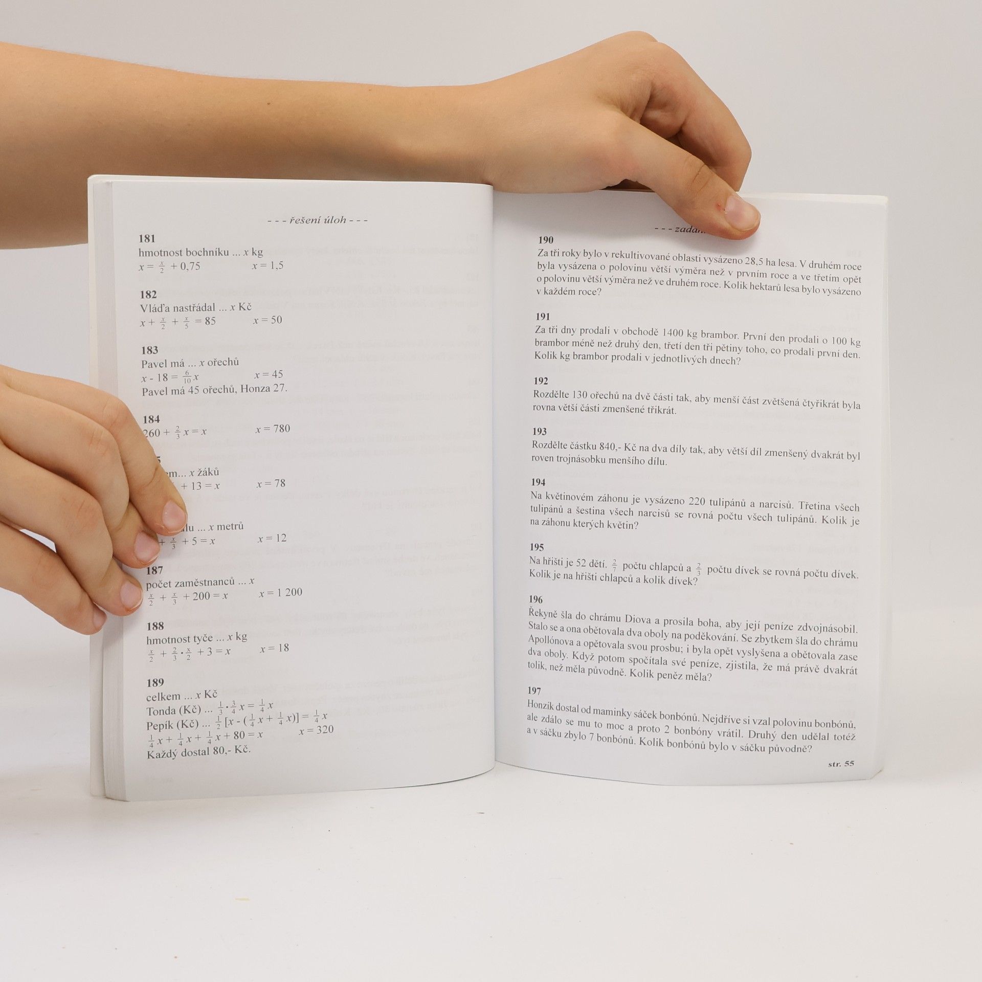 Autorenkollektiv Slovní úlohy řešené rovnicemi : pro žáky a učitele ZŠ, studenty a profesory SŠ : 555 úloh