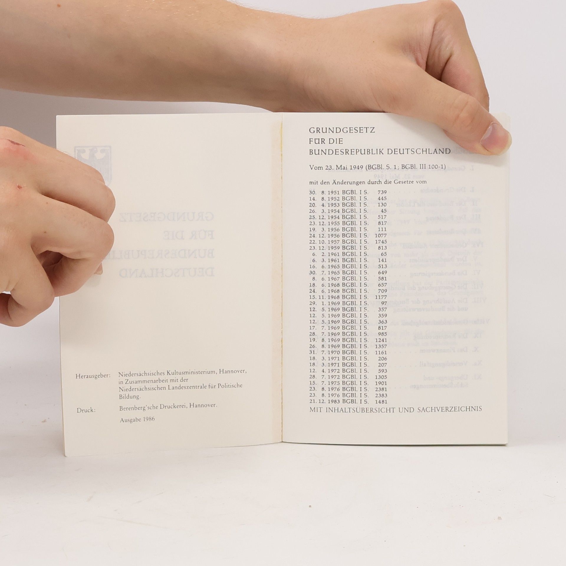 Autores varios Grundgesetz für die Bundesrepublik Deutschland