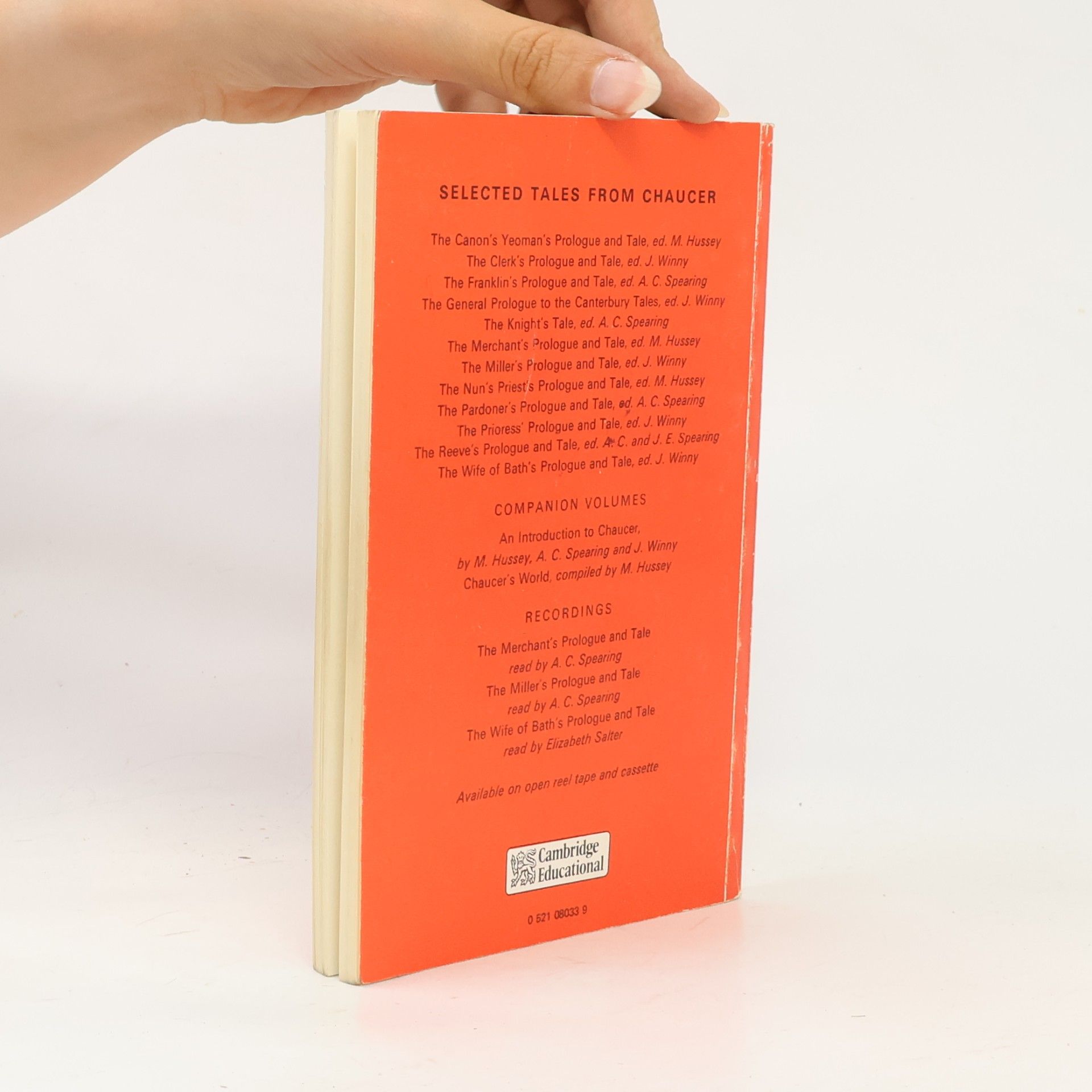 Geoffrey Chaucer Selected Tales from Chaucer: The Miller's Prologue and Tale