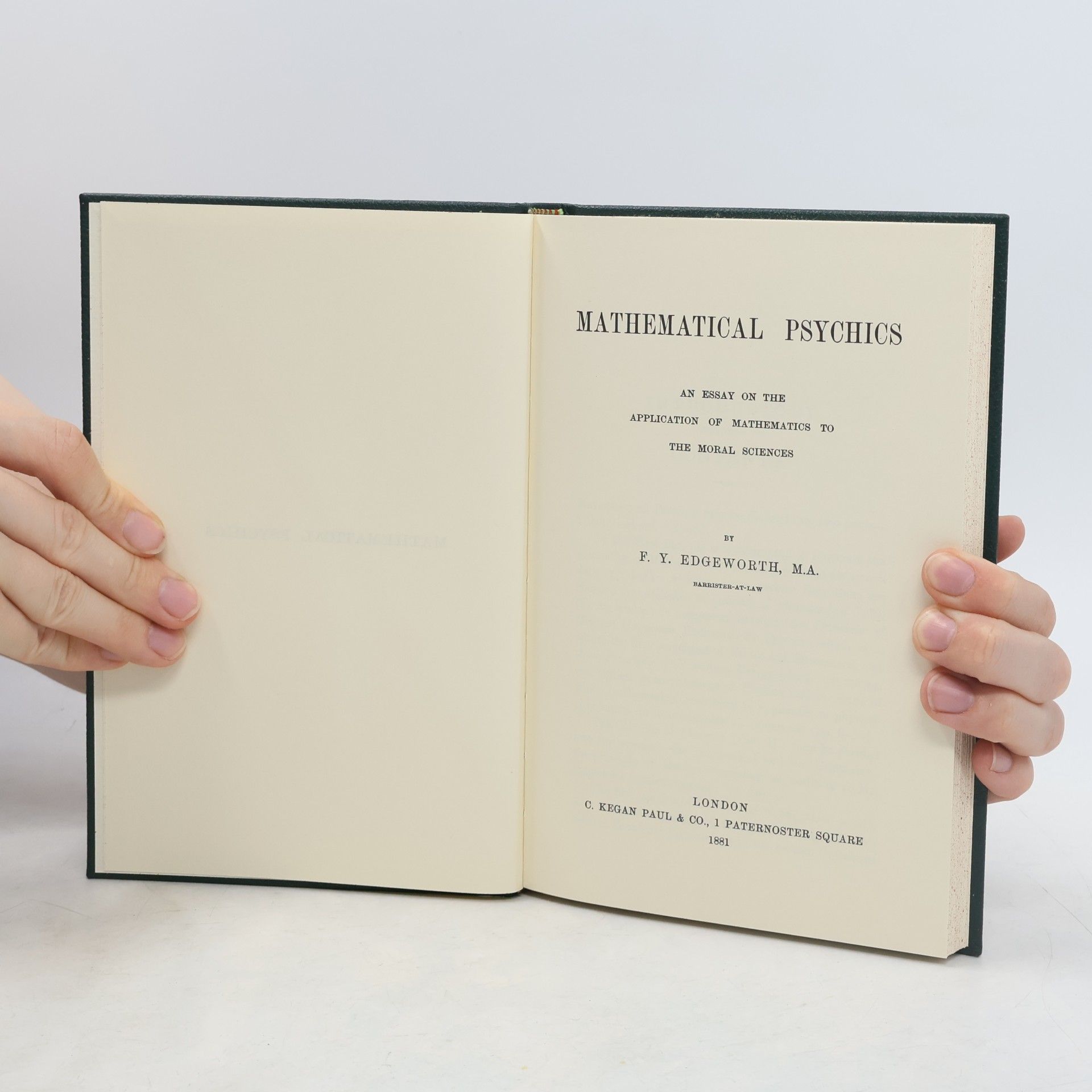 Francis Ysidro Edgeworth Mathematical Psychics
