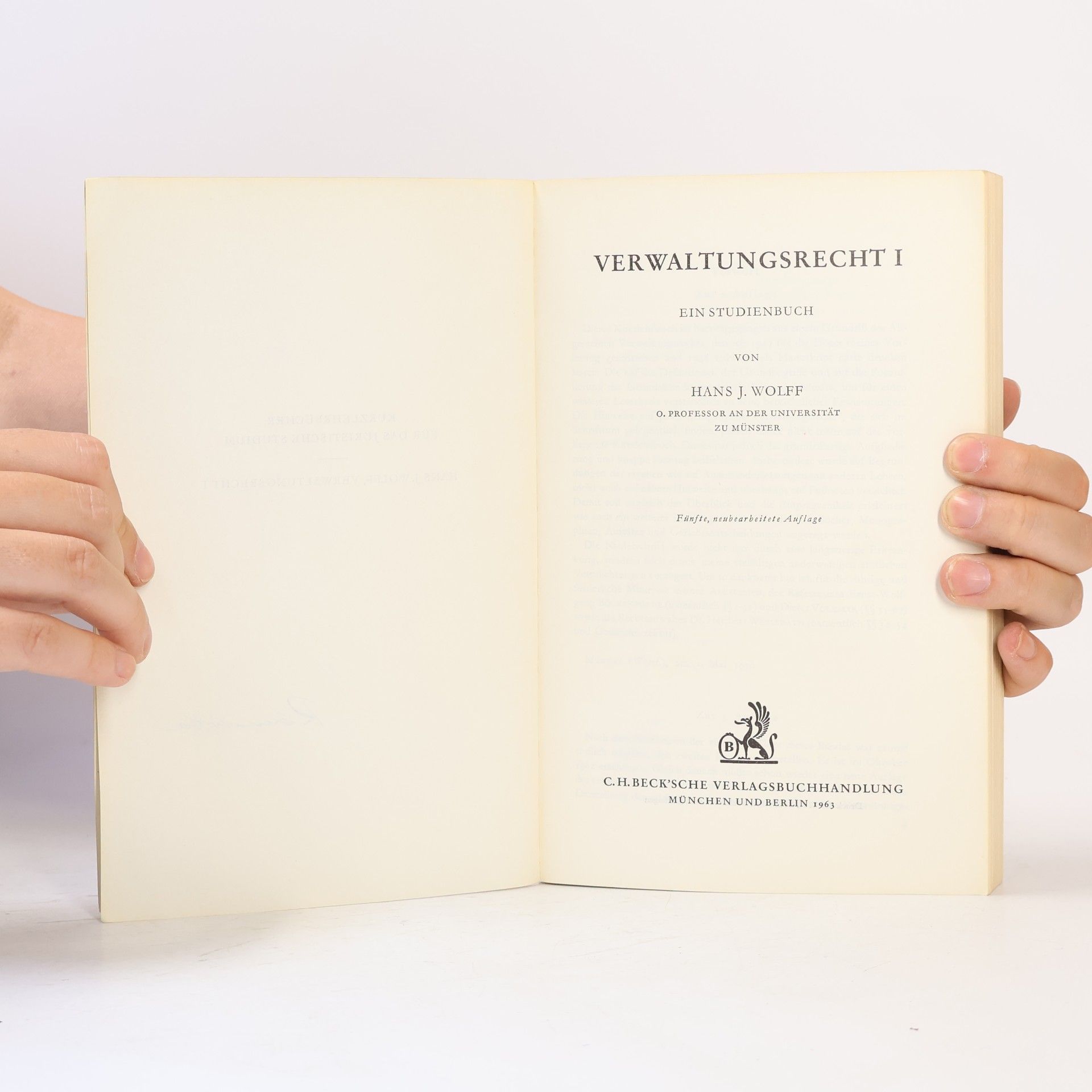 Hans J. Wolff Verwaltungsrecht I