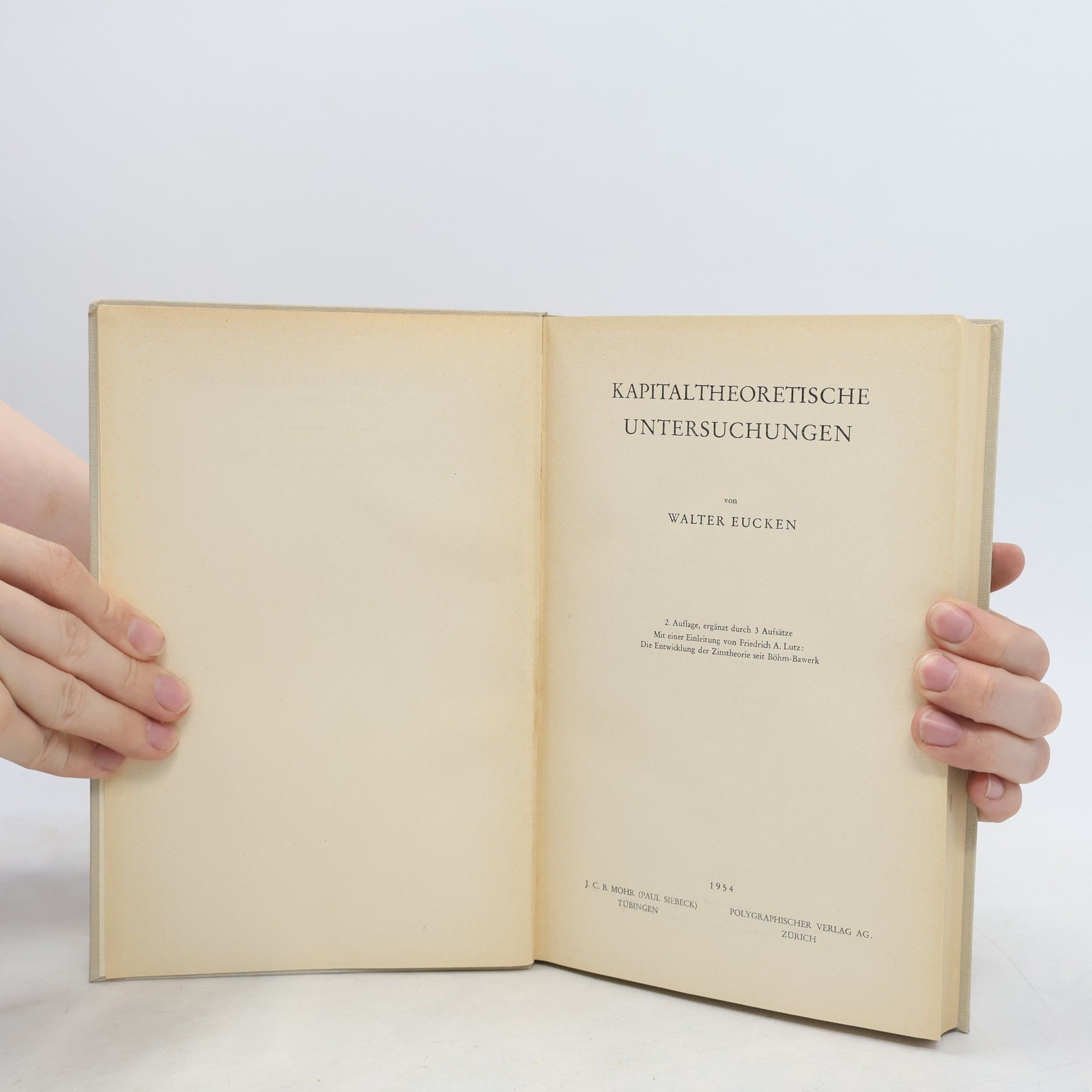 Walter Eucken Kapitaltheoretische untersuchungen