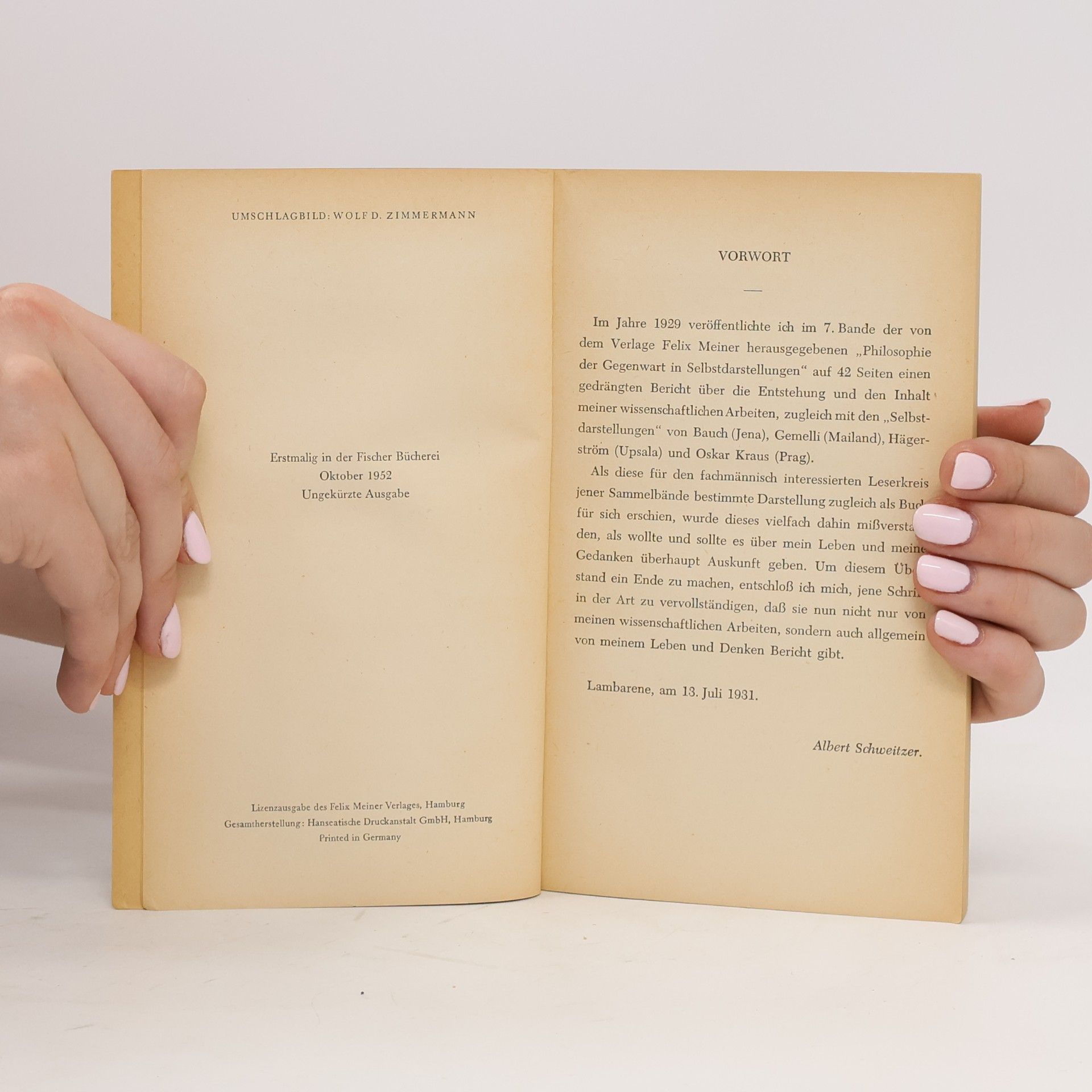 Albert Schweitzer Aus meinem Leben und Denken