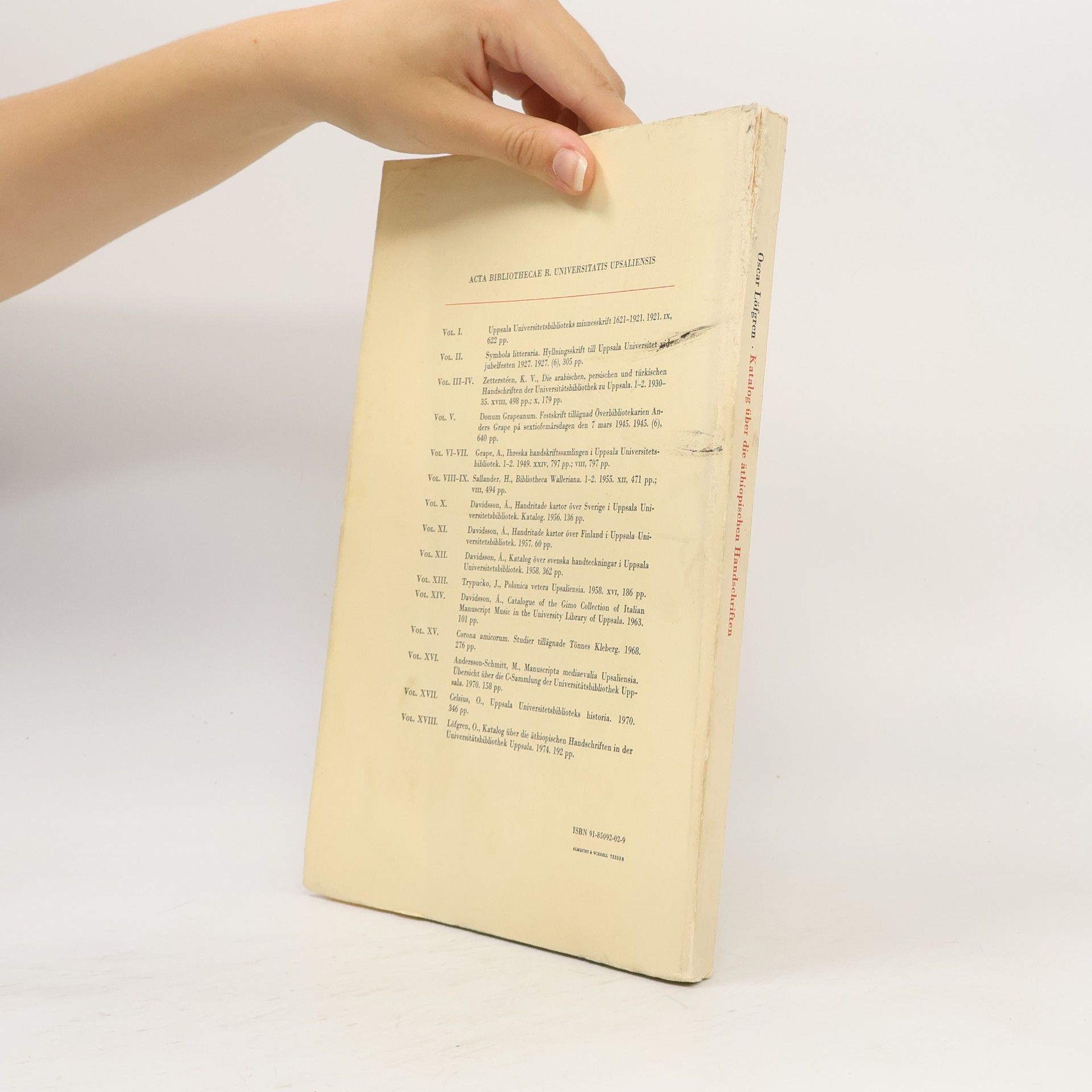 Oscar Löfgren Katalog über die äthiopischen Handschriften in der Universitätsbibliothek Uppsala
