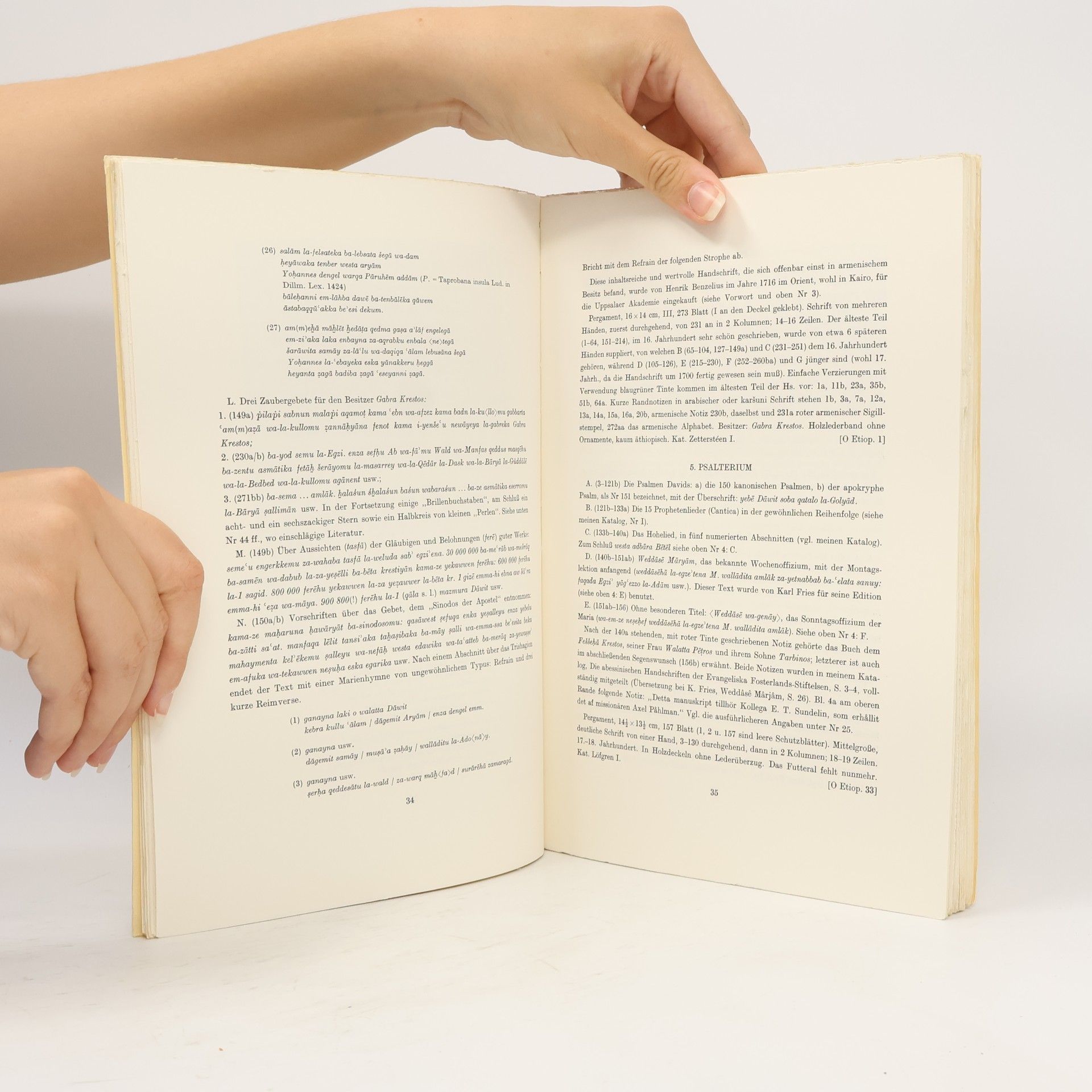 Oscar Löfgren Katalog über die äthiopischen Handschriften in der Universitätsbibliothek Uppsala