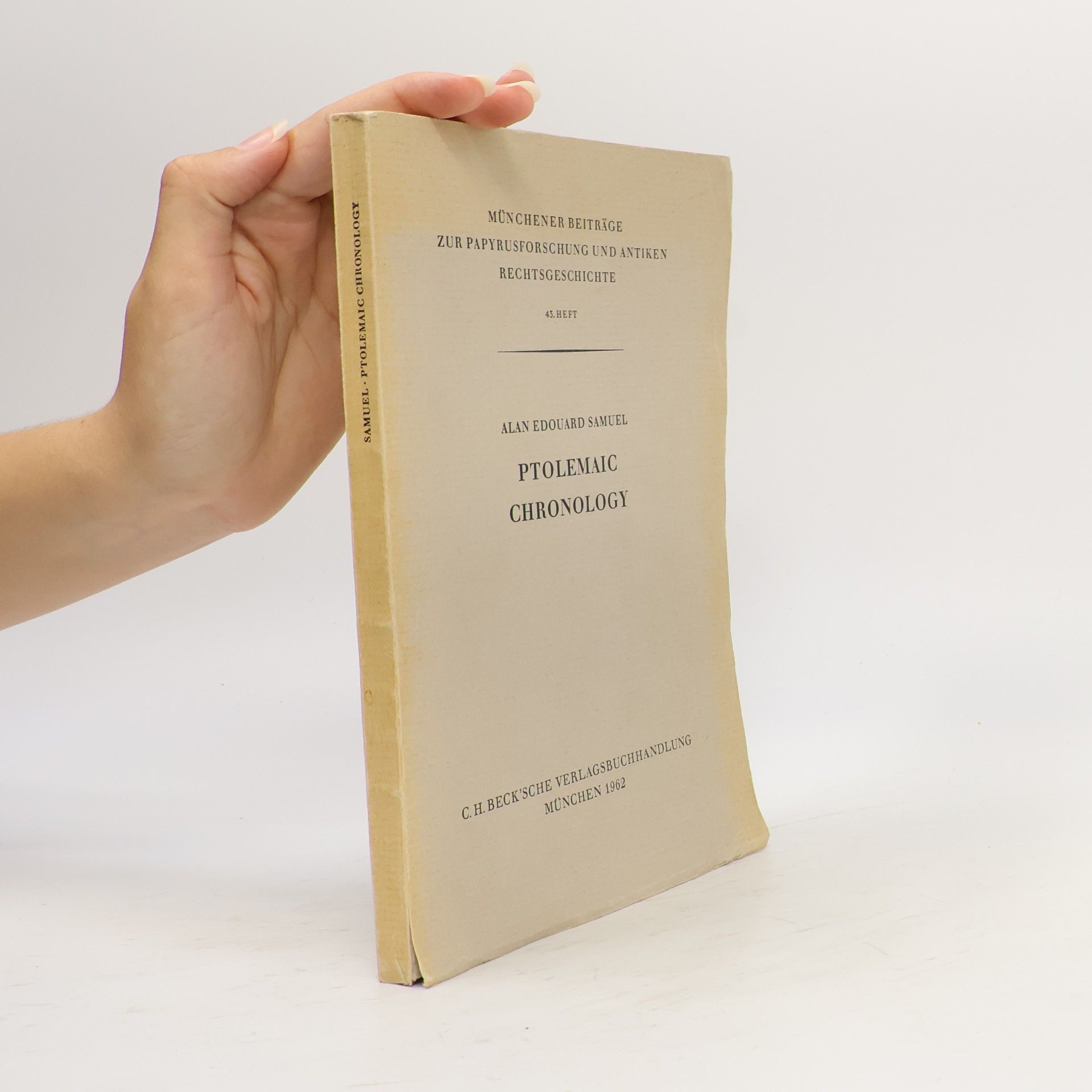 Alan Edouard Samuel Ptolemaic Chronology