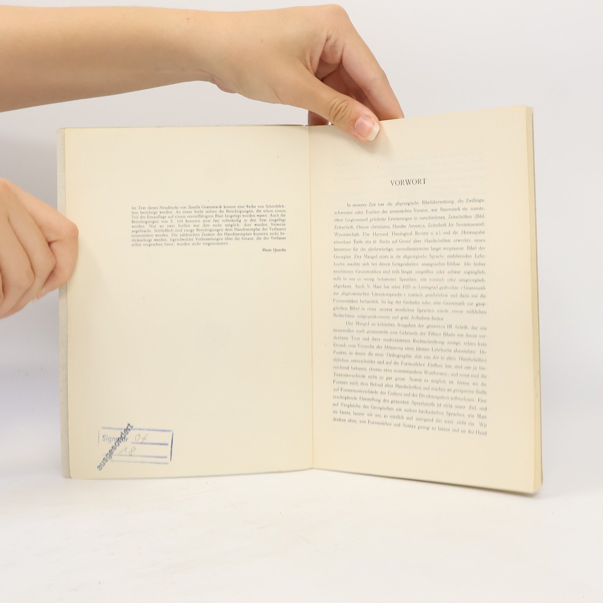 Franz Zorell Grammatik zur altgeorgischen Bibelübersetzung