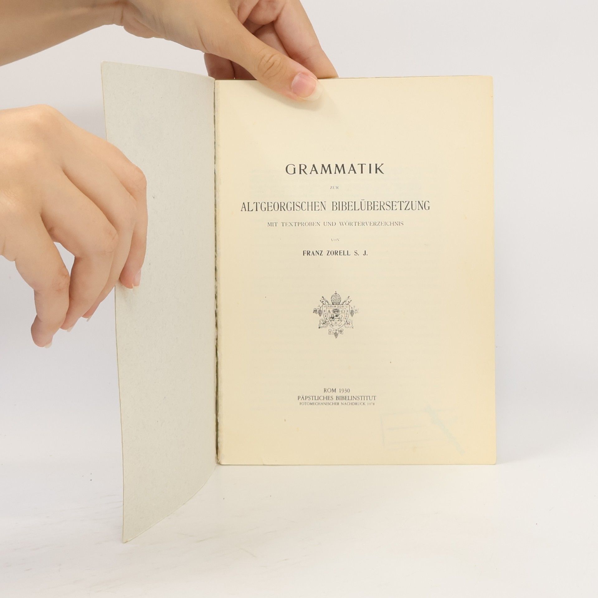Franz Zorell Grammatik zur altgeorgischen Bibelübersetzung