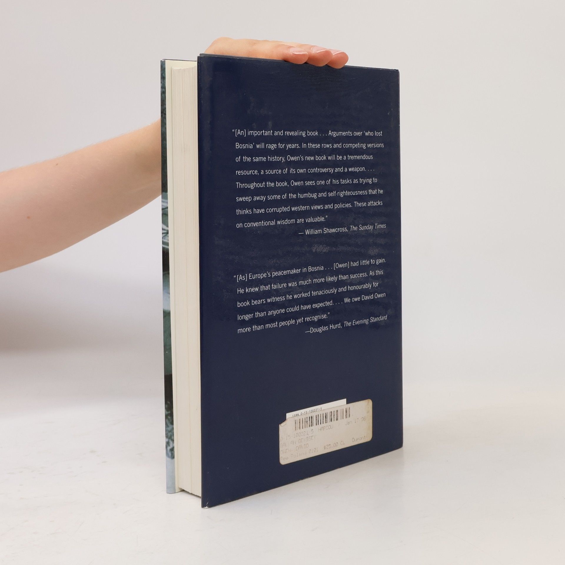 David L. Owen Balkan Odyssey A Personal Account of the International Peace Efforts Following the Breakup of the Former Yugoslavia